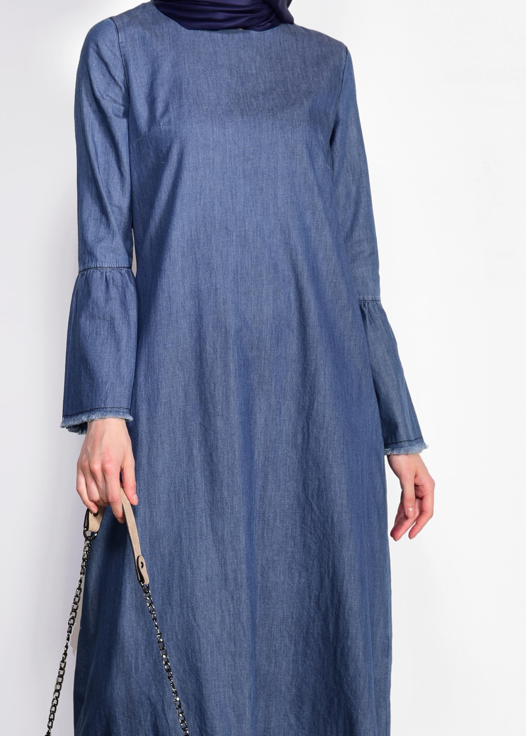 Tesettür giyim LACİVERT 4957 ARİA ELBİSE 36/44