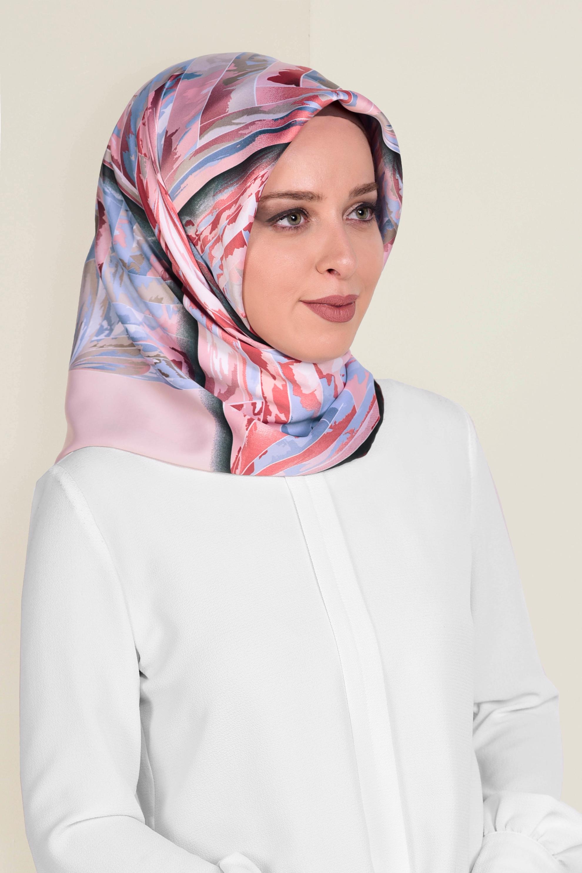 Tesettür giyim PUDRA 11381-1 ALVİNA DESENLİ EŞARP