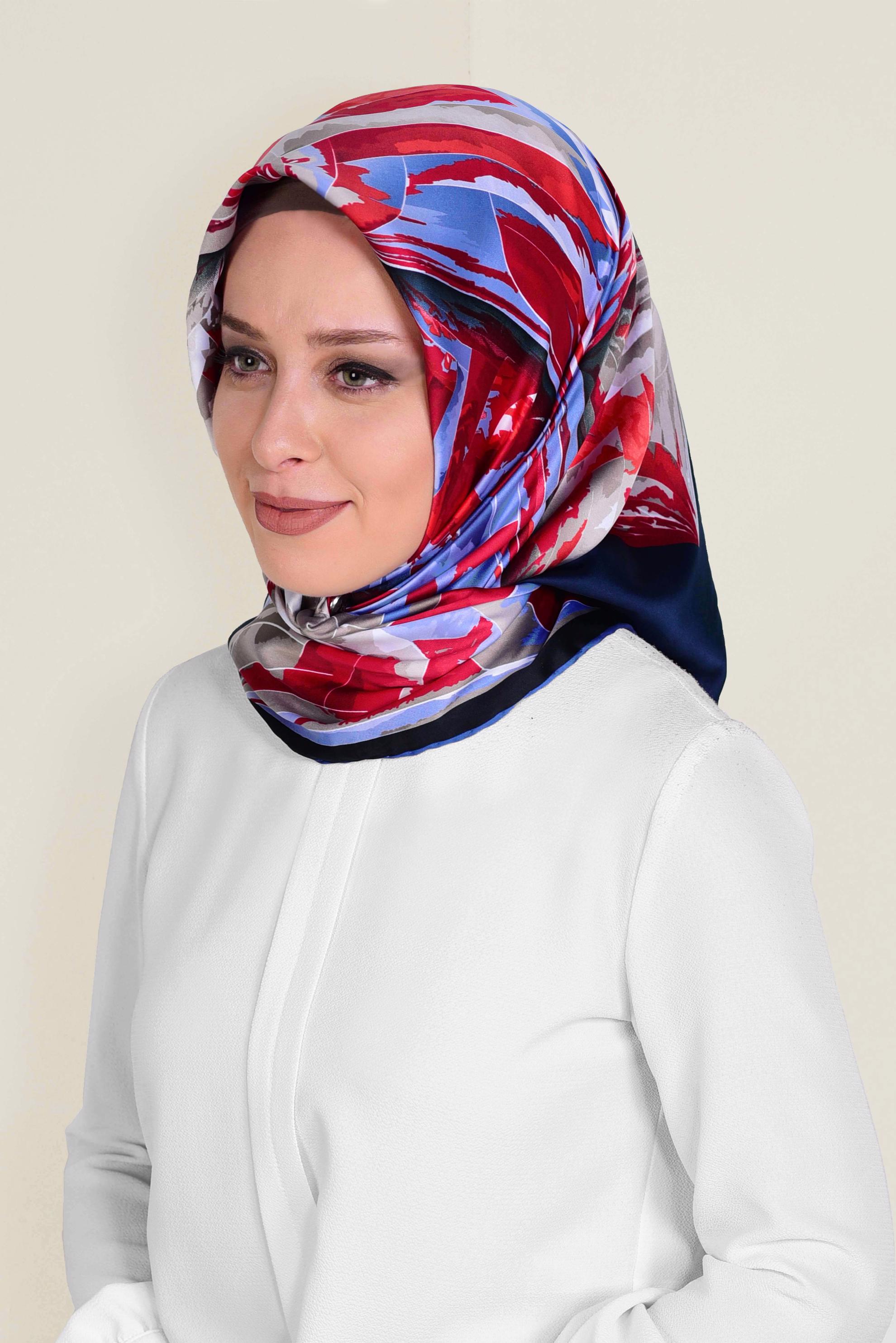 Tesettür giyim LACİVERT 11381-1 ALVİNA DESENLİ EŞARP