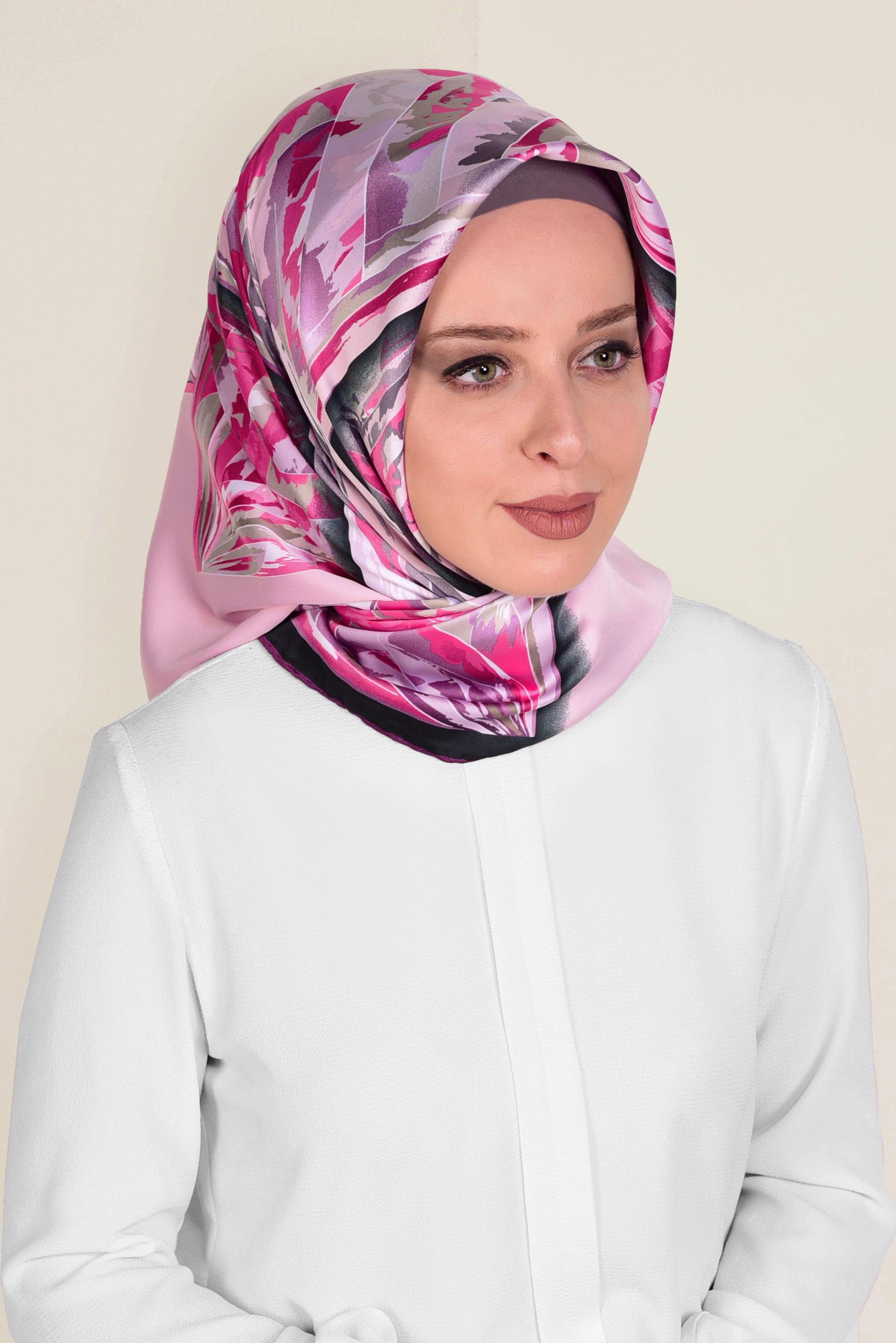 Tesettür giyim PUDRA 11381-1 ALVİNA DESENLİ EŞARP