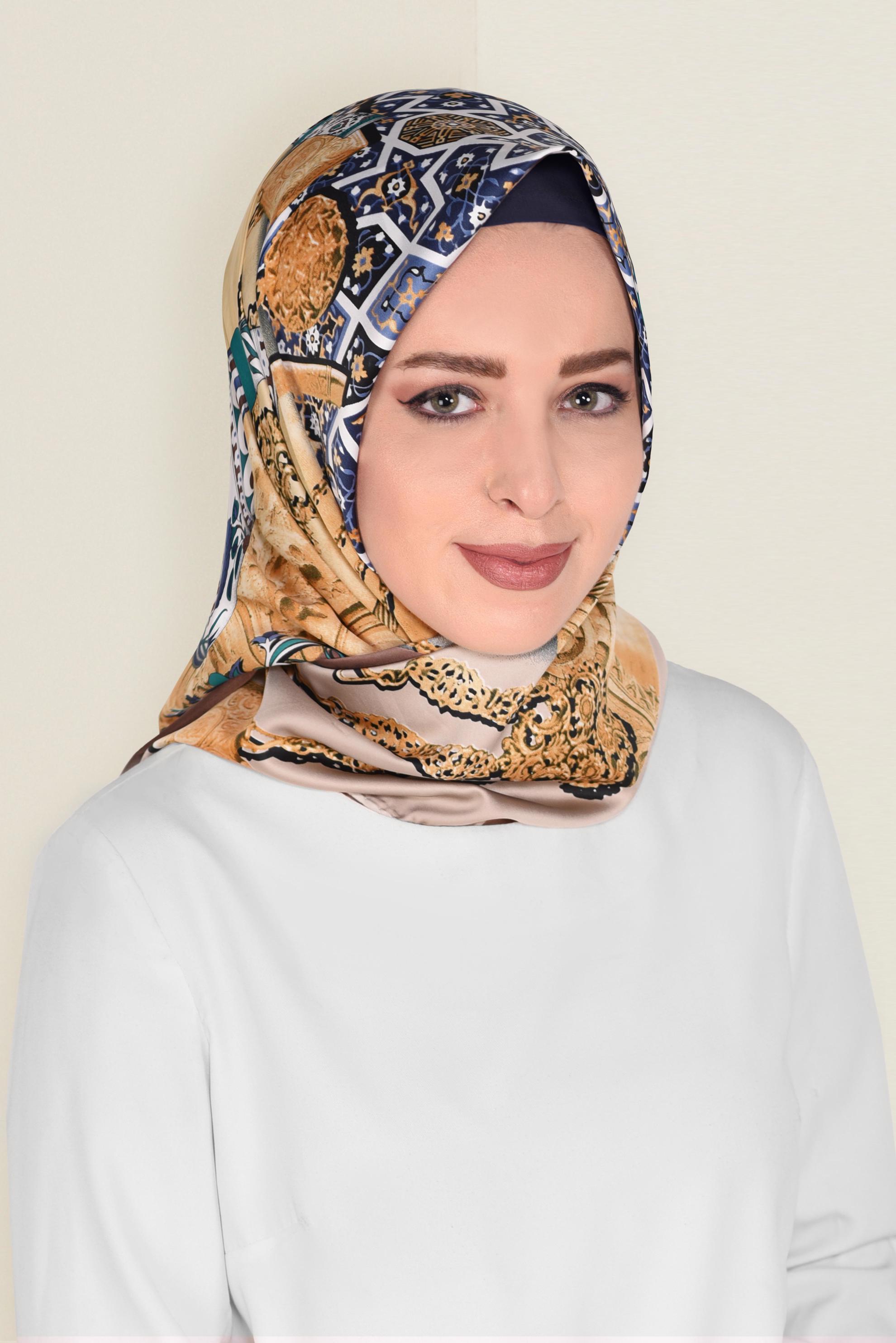 Tesettür giyim MOR 11391-1 ALVİNA DESENLİ EŞARP