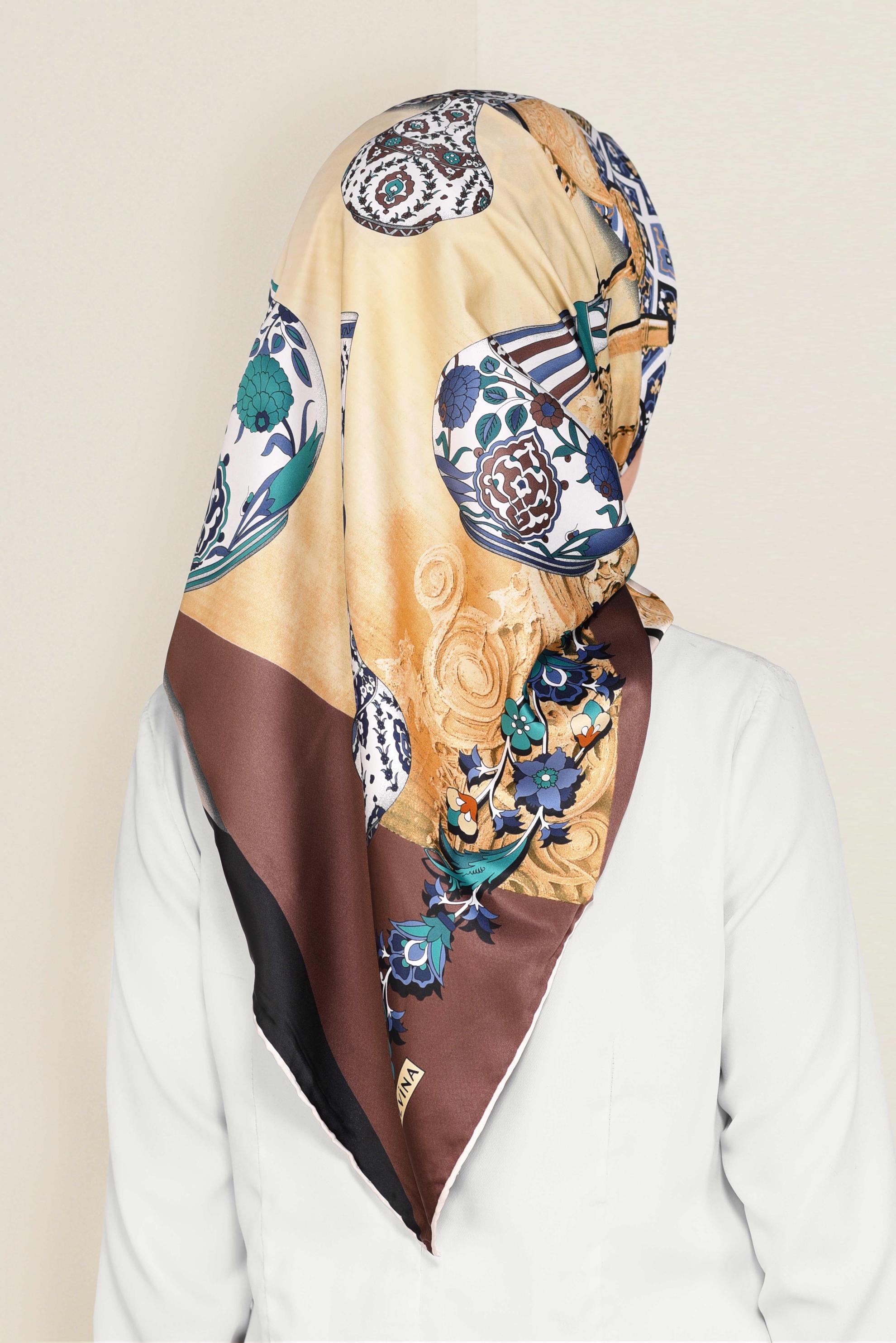 Tesettür giyim MOR 11391-1 ALVİNA DESENLİ EŞARP