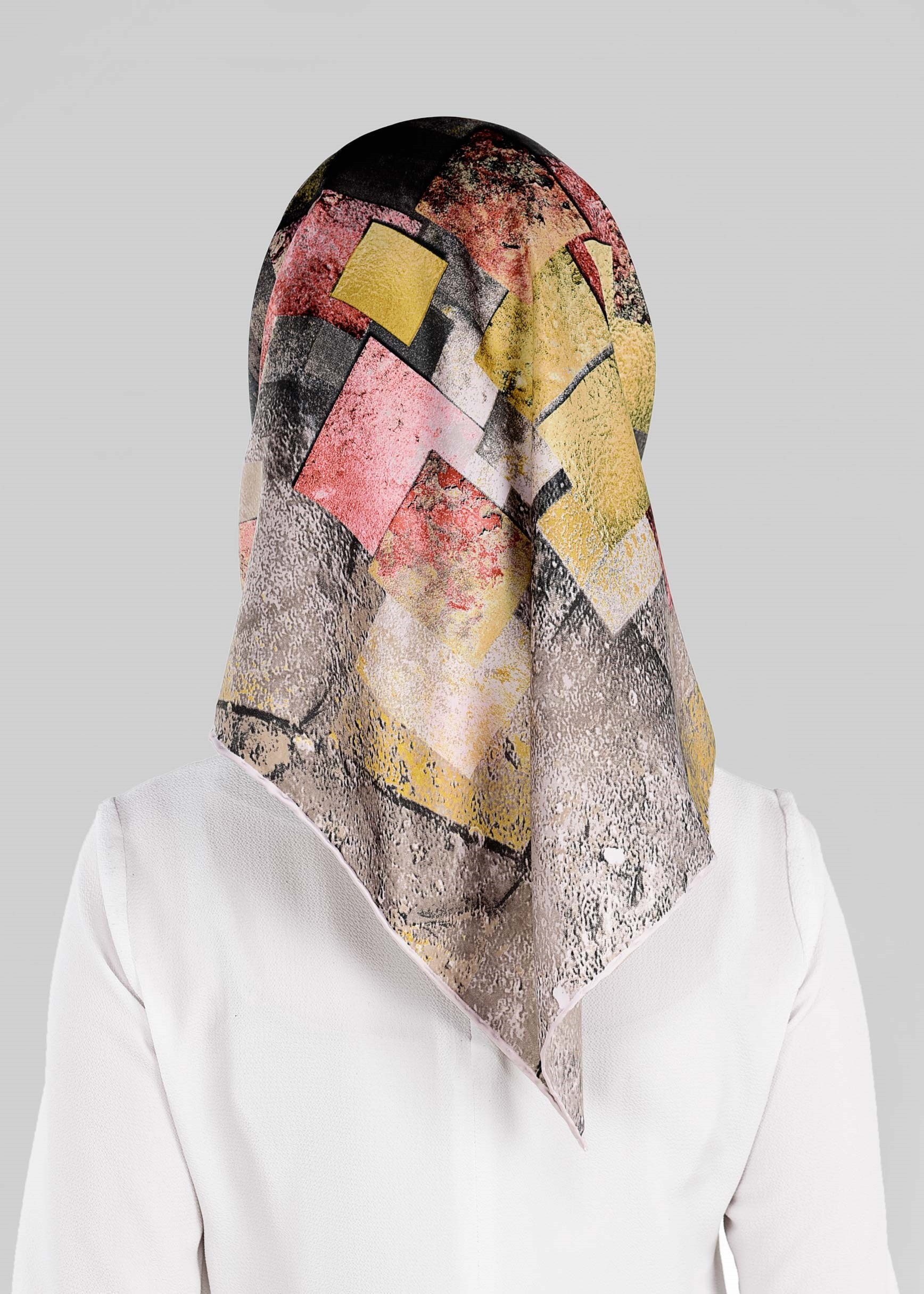 Tesettür giyim VİZON 12026-1 ALVİNA DESENLİ EŞARP