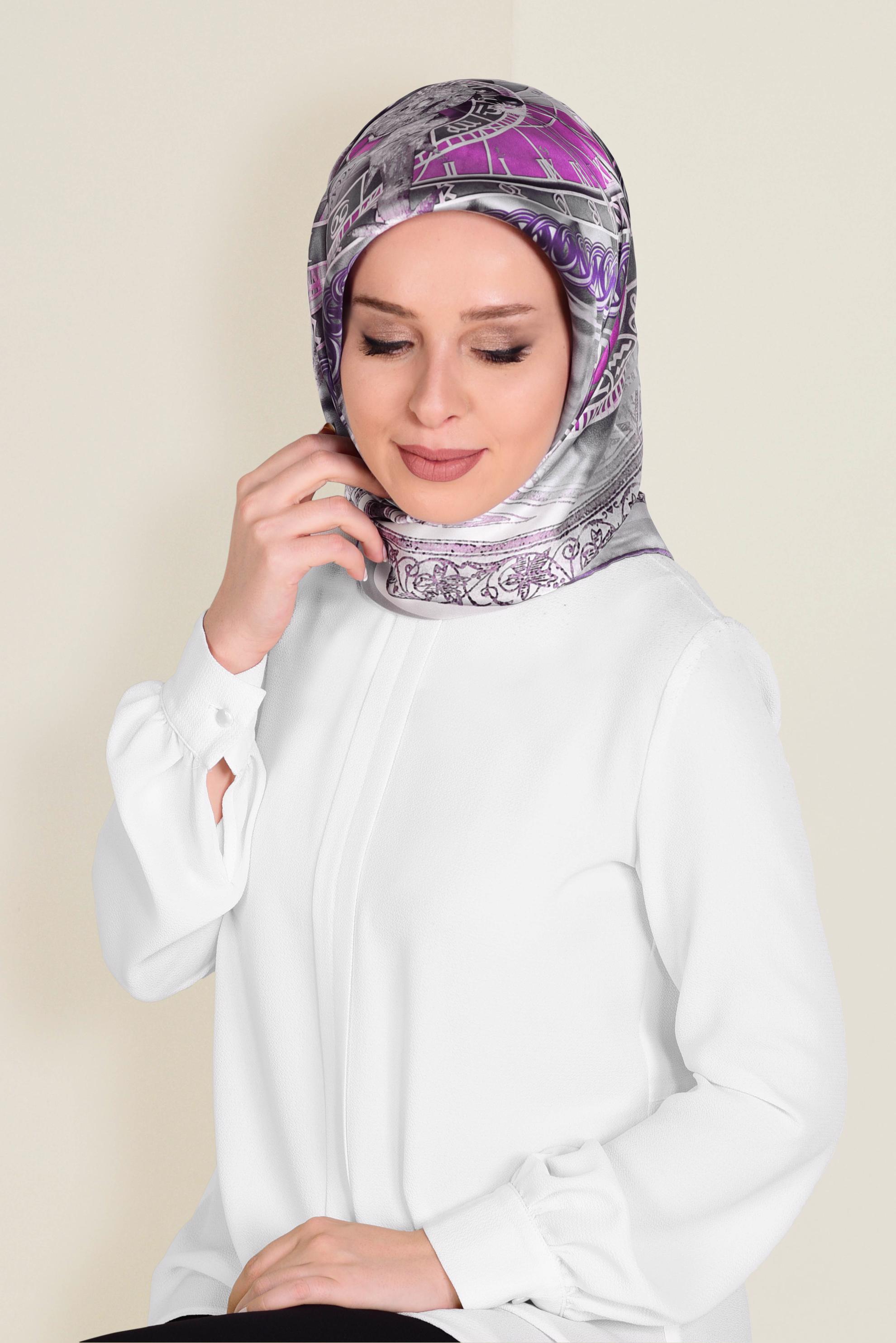 Tesettür giyim PUDRA 17197-1 ALVİNA İPEK EŞARP