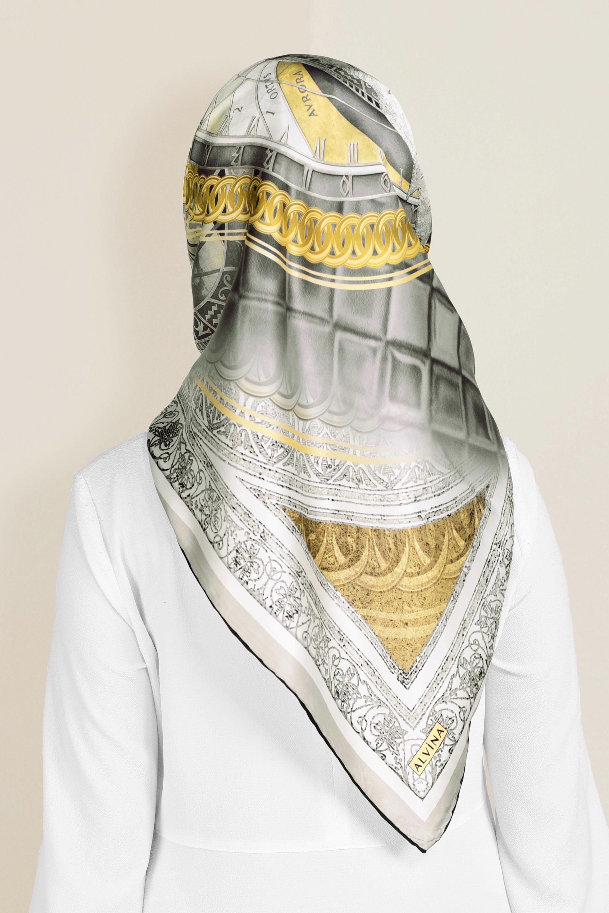 Tesettür giyim BEJ 17197-1 ALVİNA İPEK EŞARP