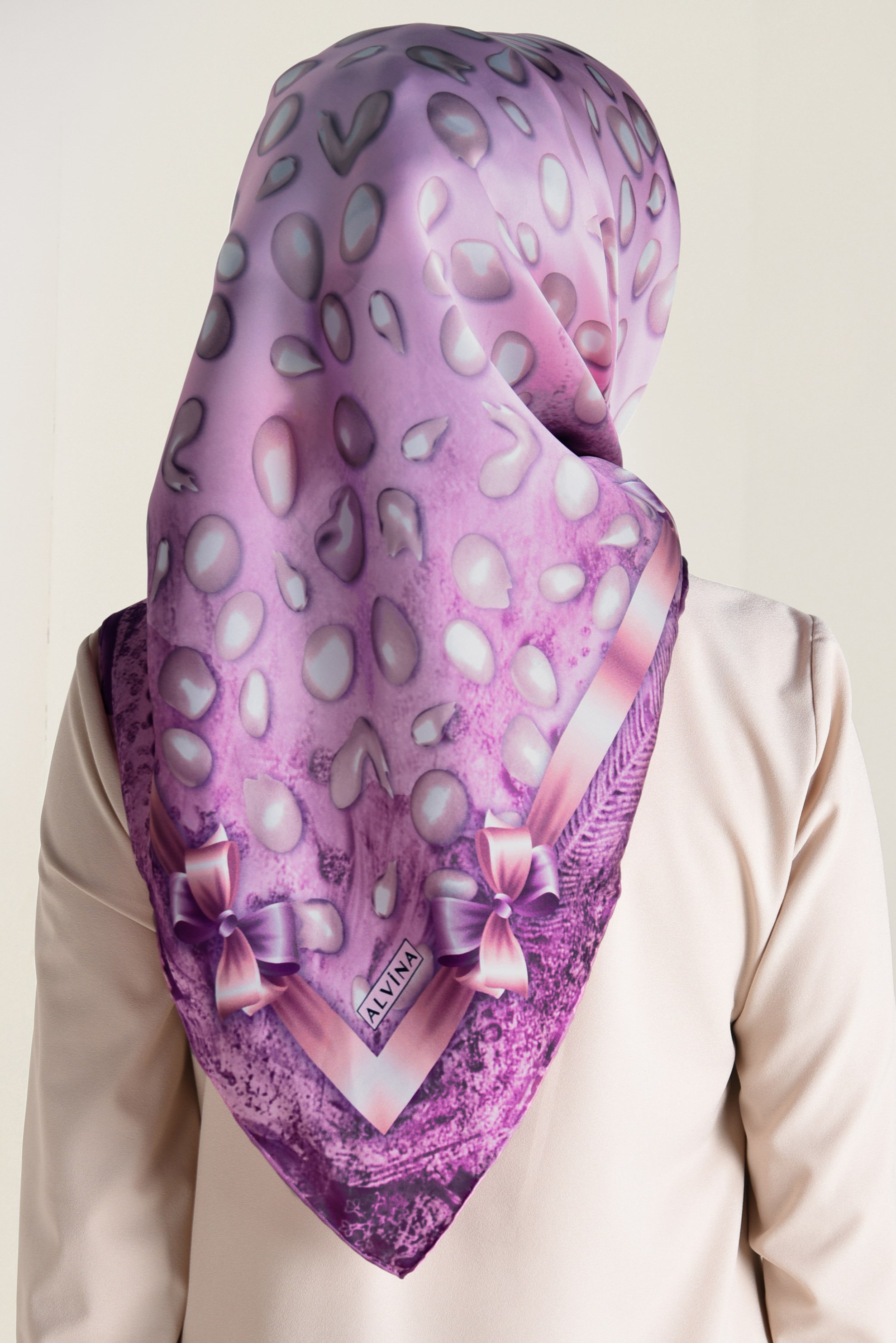 Tesettür giyim MOR 17223-1  ALVİNA İPEK EŞARP