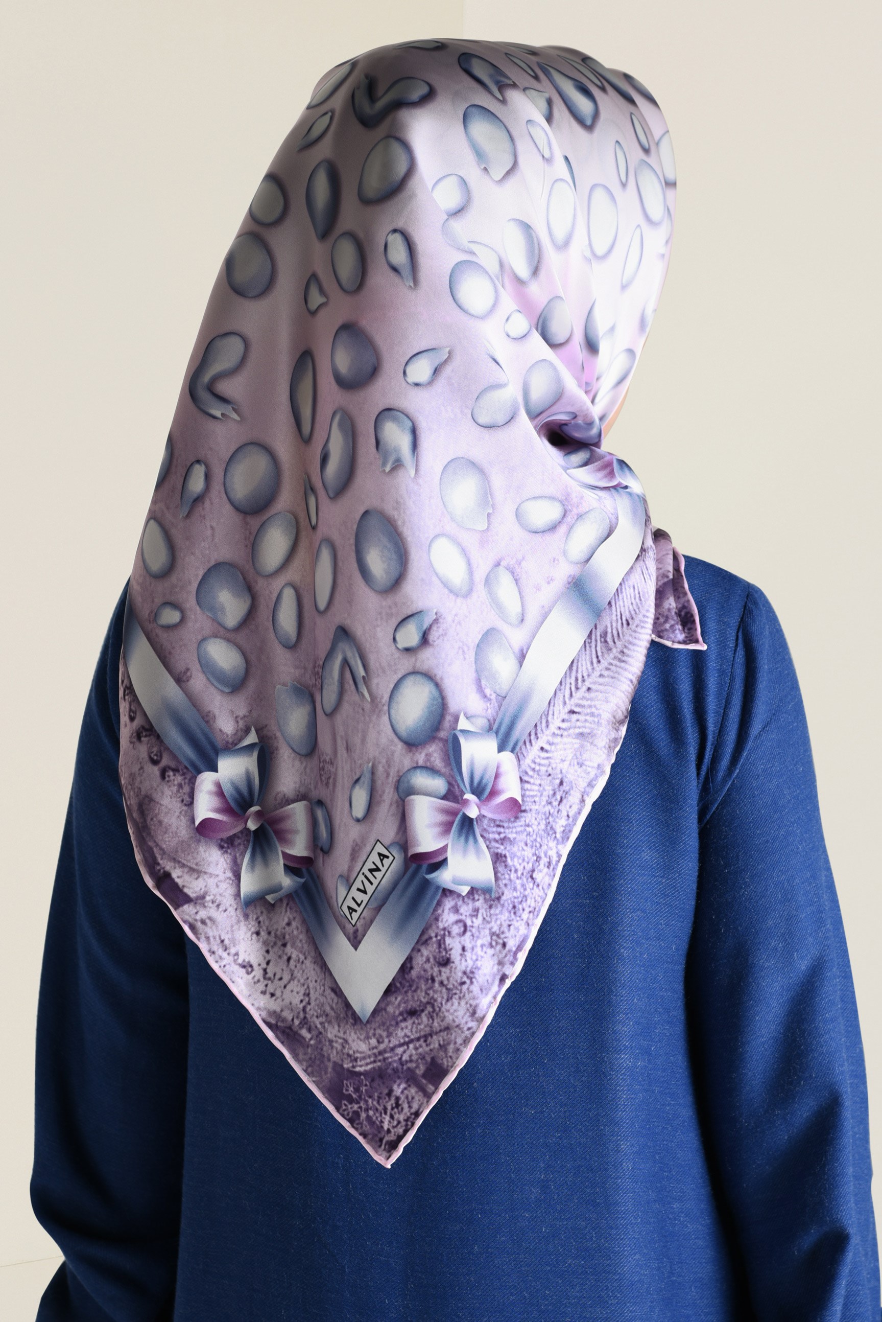 Tesettür giyim PUDRA 17223-1  ALVİNA İPEK EŞARP