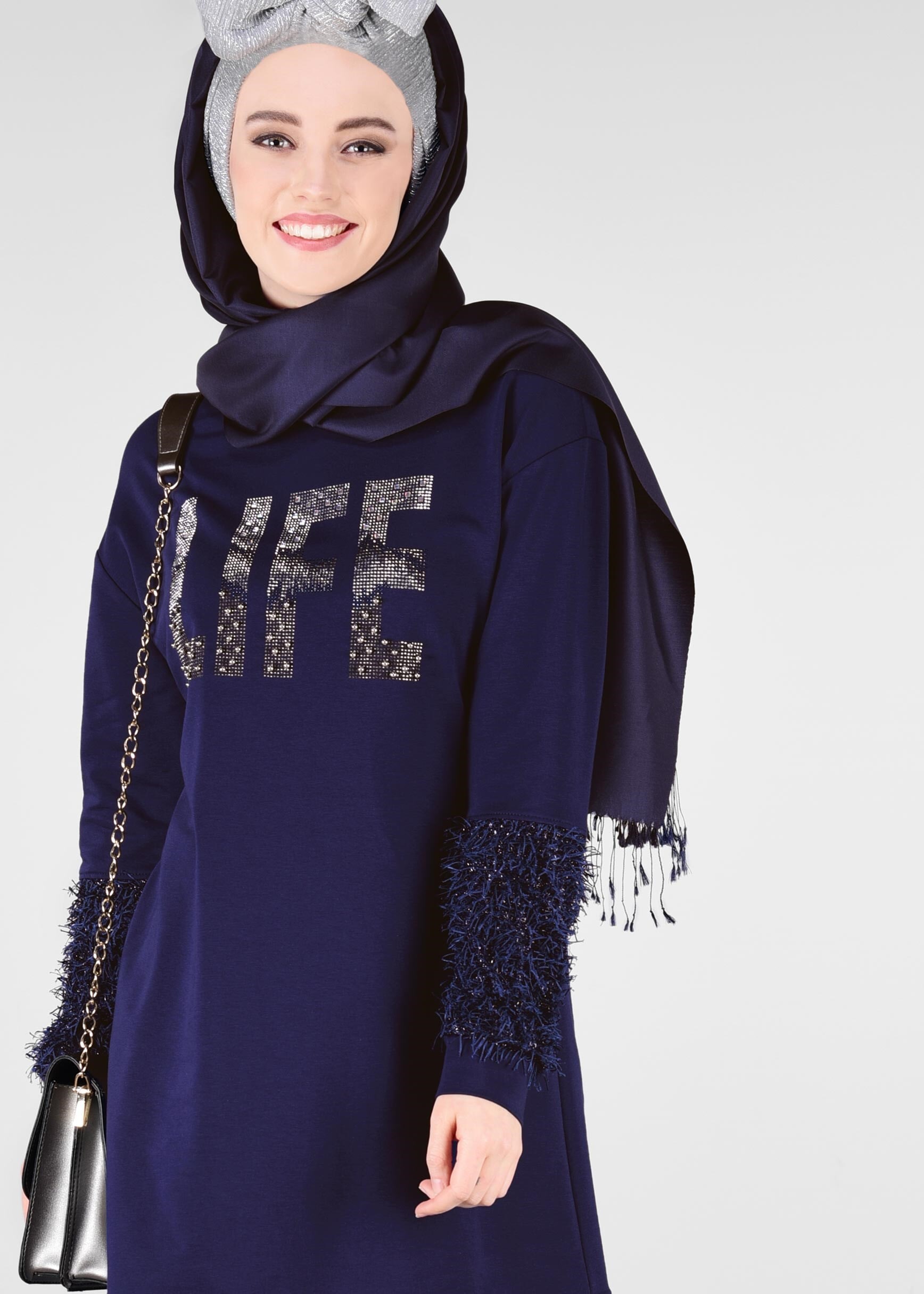 Tesettür giyim LACİVERT 4009 NEW LERİDA EŞOFMAN TUNİK 36/44 TEK38