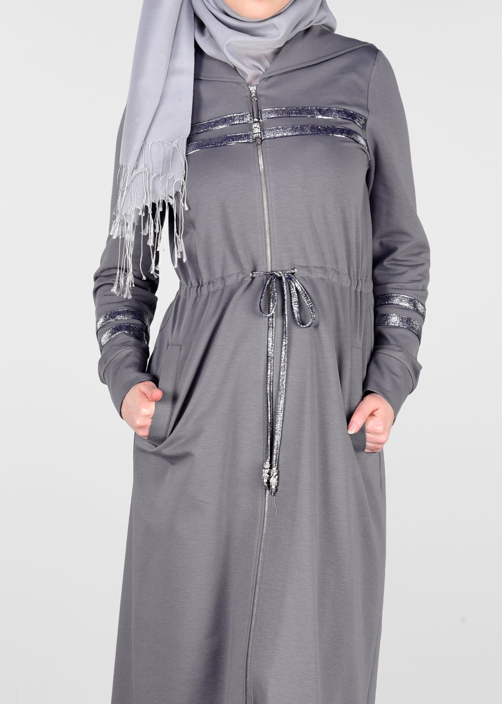 Tesettür giyim GRİ 4011 NEW LERİDA EŞOFMAN TUNİK 38/46 TEK40