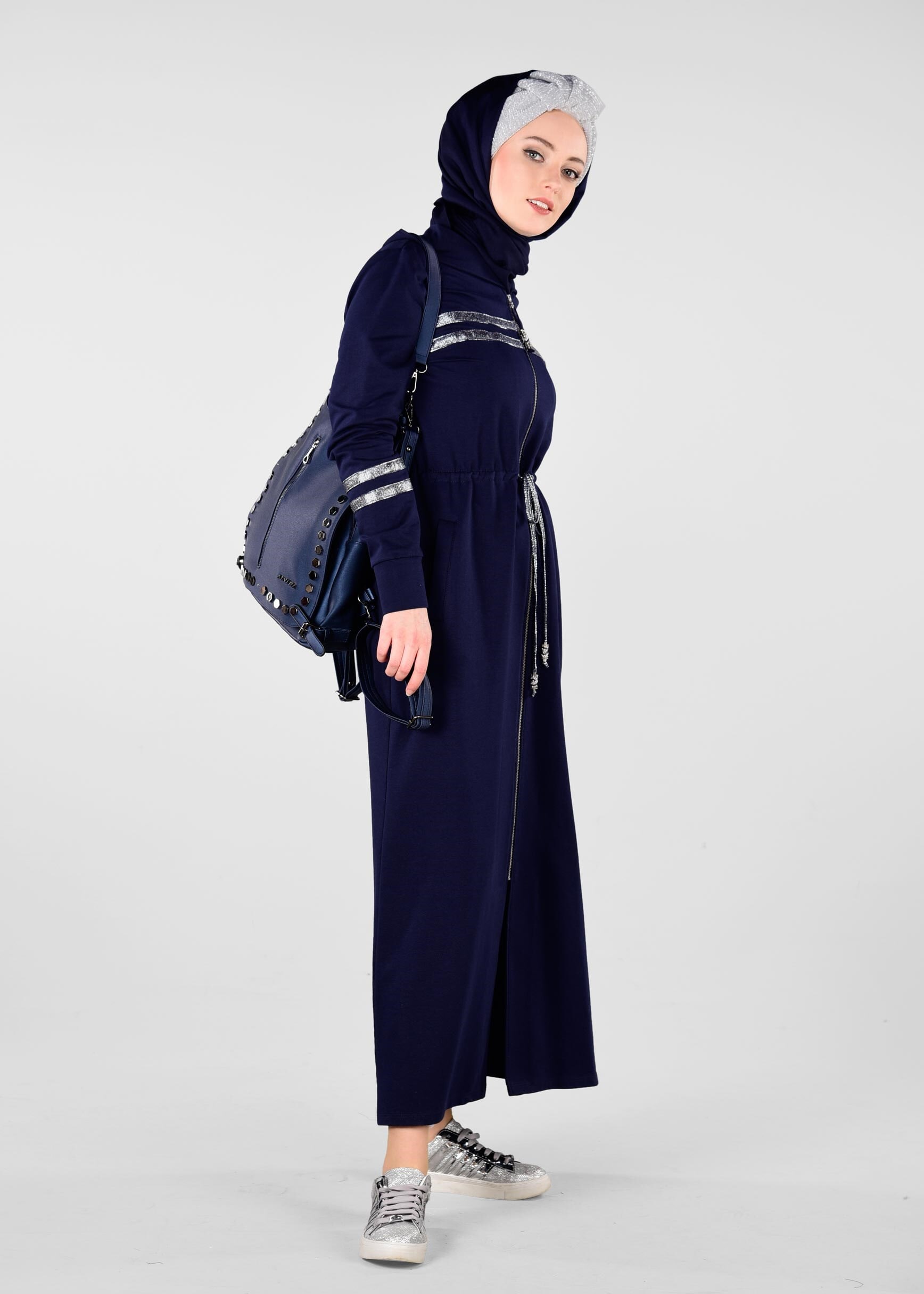 Tesettür giyim LACİVERT 4011 NEW LERİDA EŞOFMAN TUNİK 38/46 TEK40