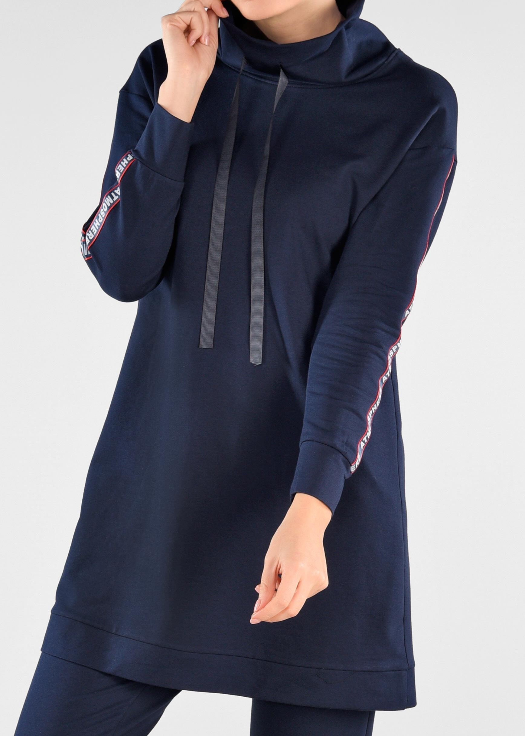 Tesettür giyim LACİVERT KOLLARI ŞERİT DETAYLI 2&prime;Lİ EŞOFMAN TAKIM 4040