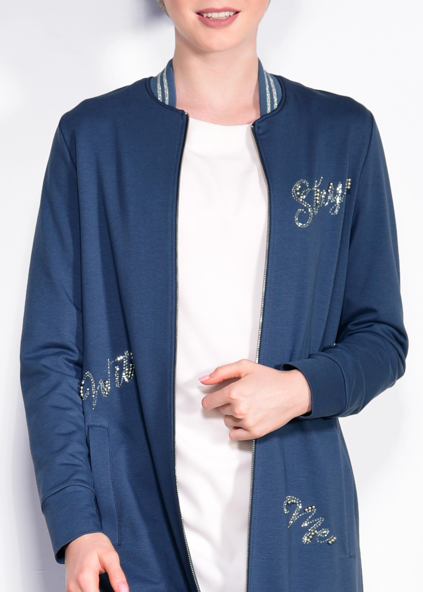 Tesettür giyim LACİVERT ŞERİT DETAYLI EŞOFMAN TUNİK 4097