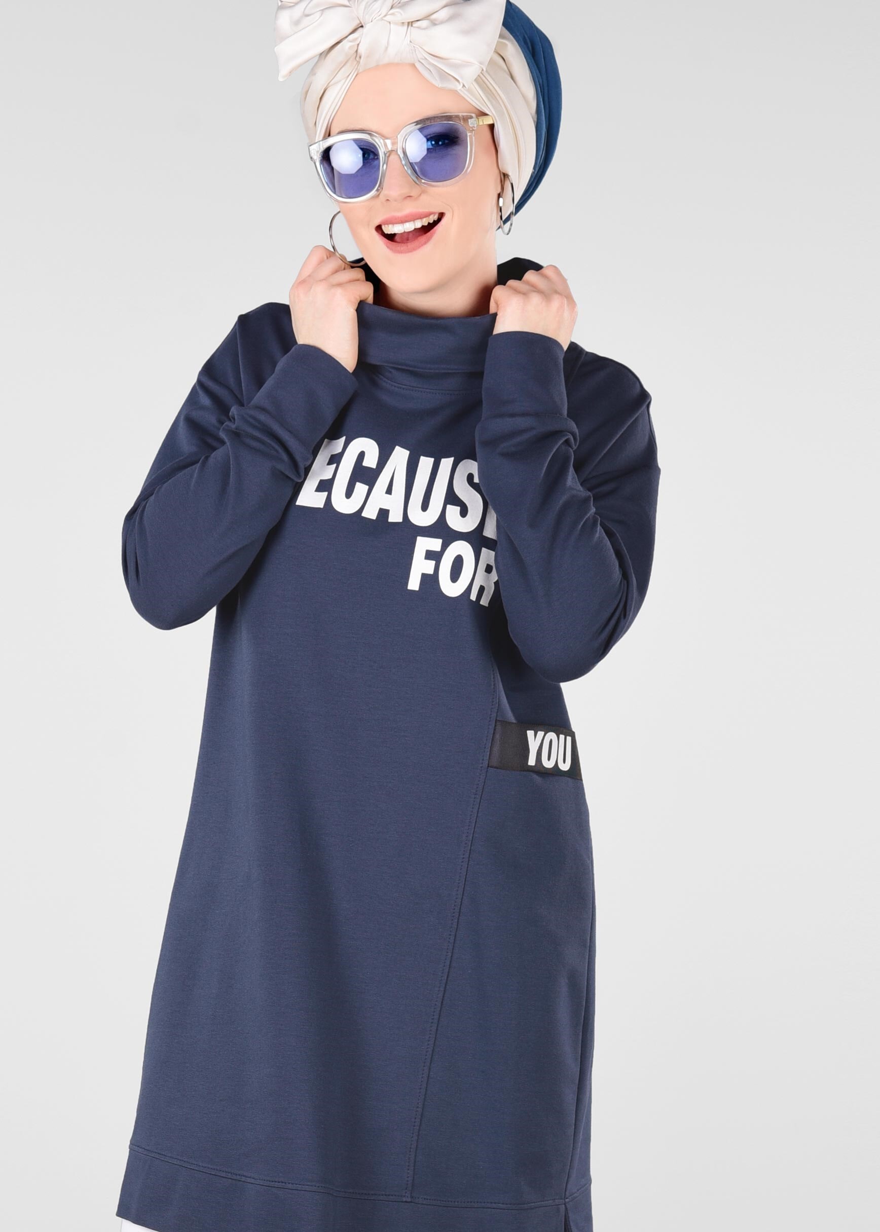 Tesettür giyim LACİVERT 4101 NEW LERİDA EŞOFMAN TUNİK 36/42 TEK38