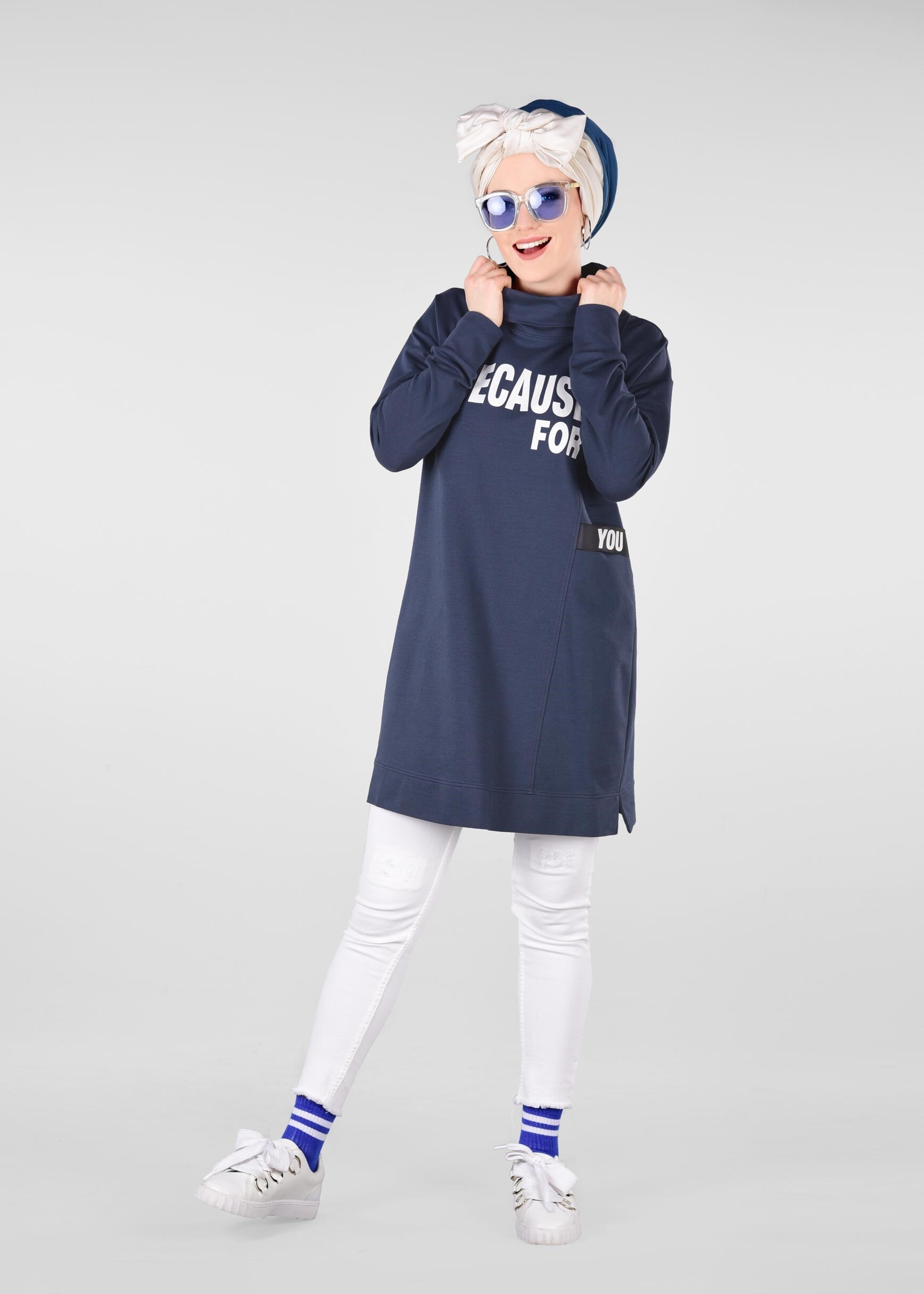 Tesettür giyim LACİVERT 4101 NEW LERİDA EŞOFMAN TUNİK 36/42 TEK38