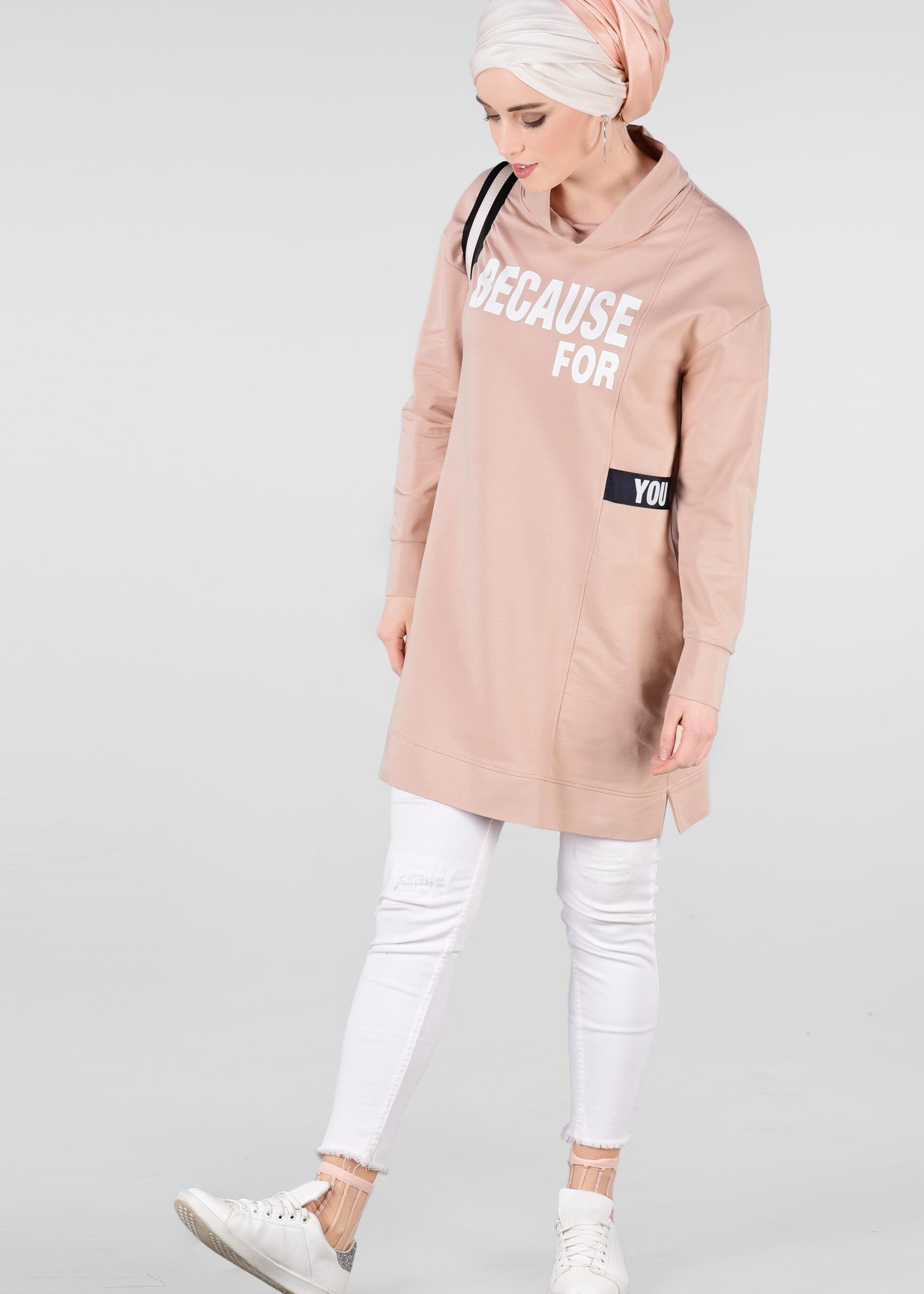 Tesettür giyim PUDRA 4101 NEW LERİDA EŞOFMAN TUNİK 36/42 TEK38