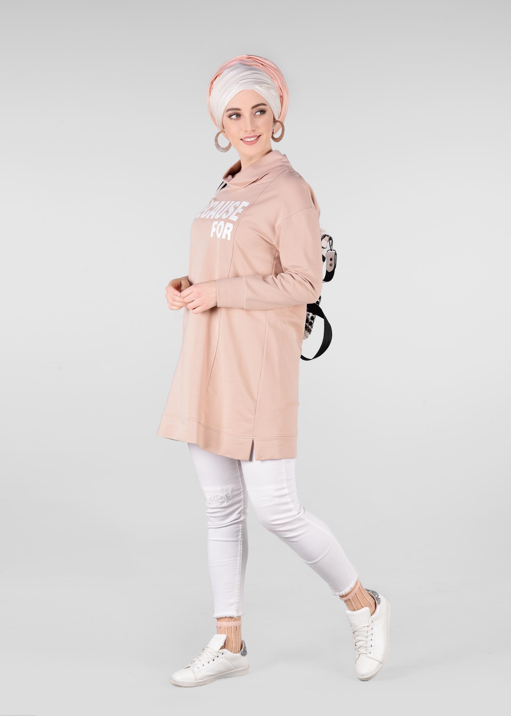 Tesettür giyim PUDRA 4101 NEW LERİDA EŞOFMAN TUNİK 36/42 TEK38