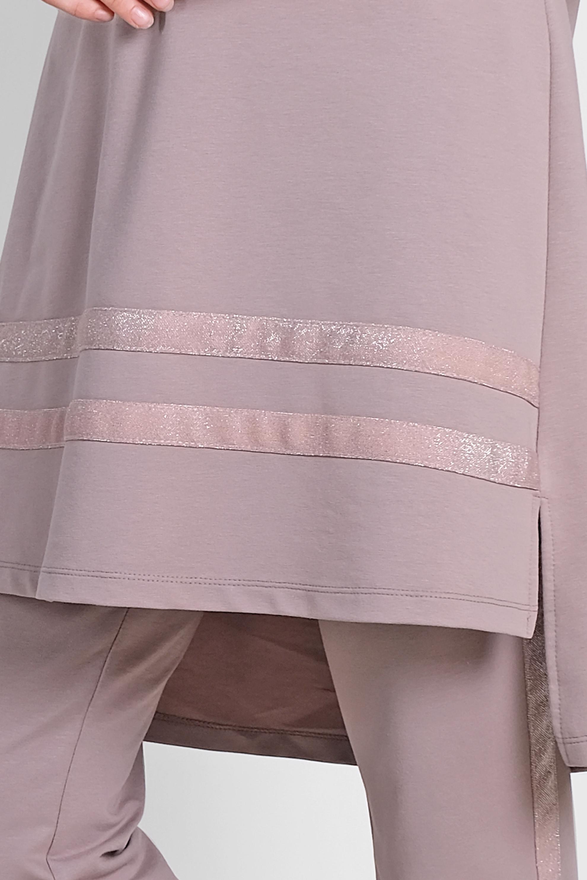 Tesettür giyim PUDRA YANLARI ŞERİTLİ 2&prime;Lİ EŞOFMAN TAKIM 4149