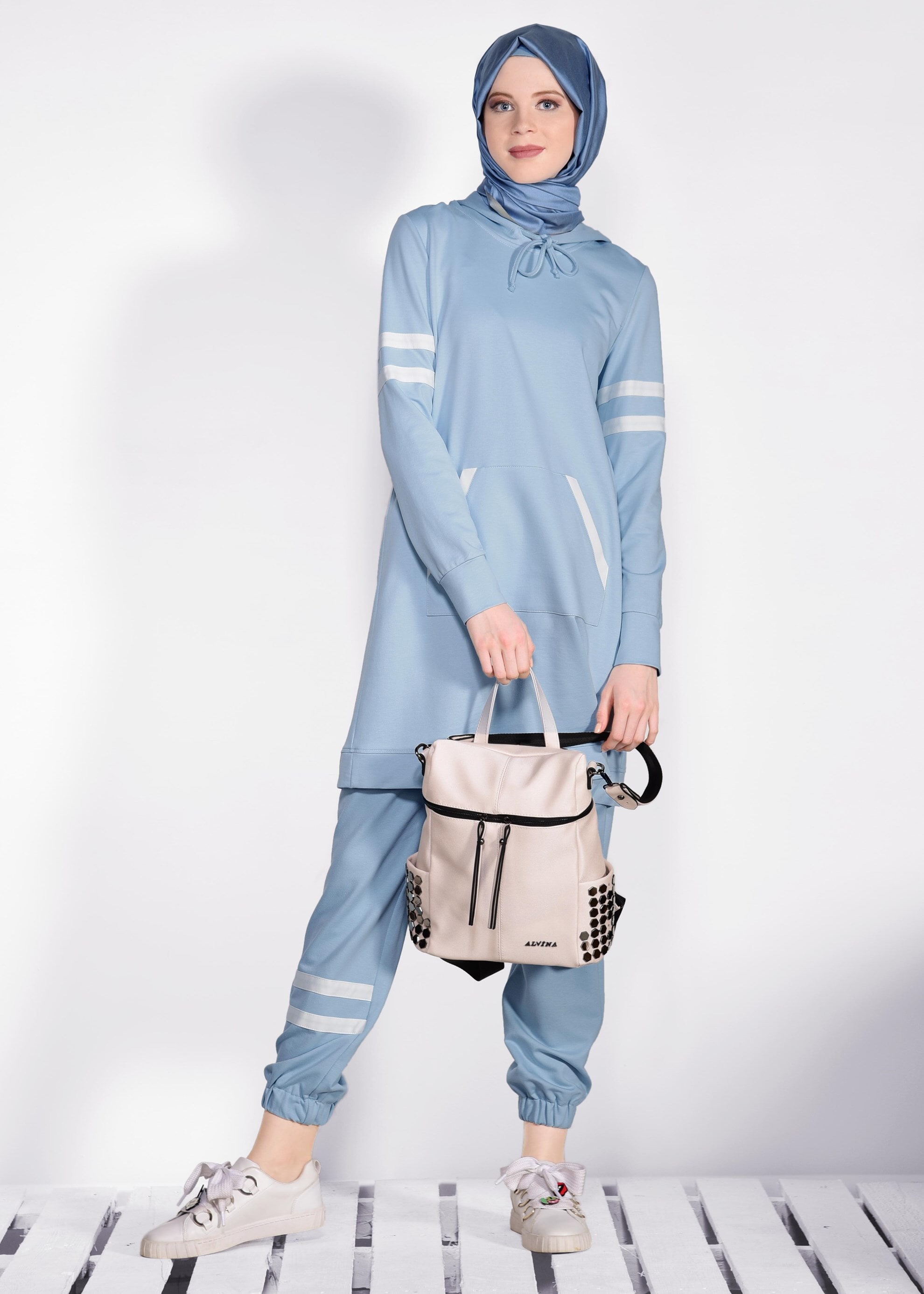 Tesettür giyim MAVİ 4210 NEW LERİDA 2&prime;Lİ PANT.EŞF.TK 36/42