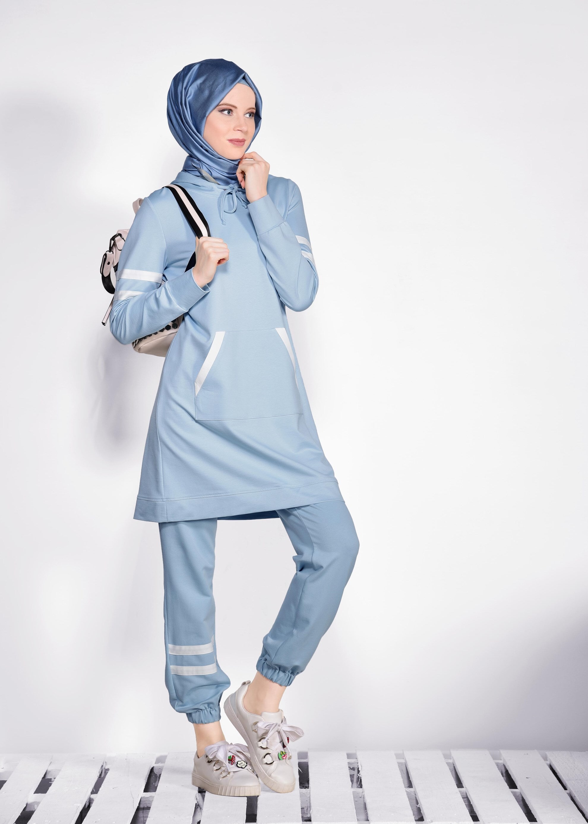 Tesettür giyim MAVİ 4210 NEW LERİDA 2&prime;Lİ PANT.EŞF.TK 36/42