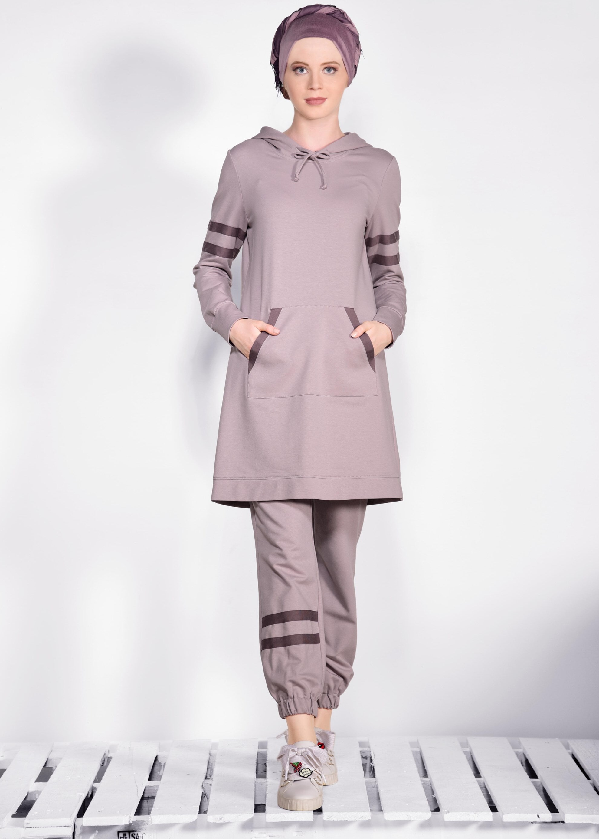 Tesettür giyim PUDRA 4210 NEW LERİDA 2&prime;Lİ PANT.EŞF.TK 36/42