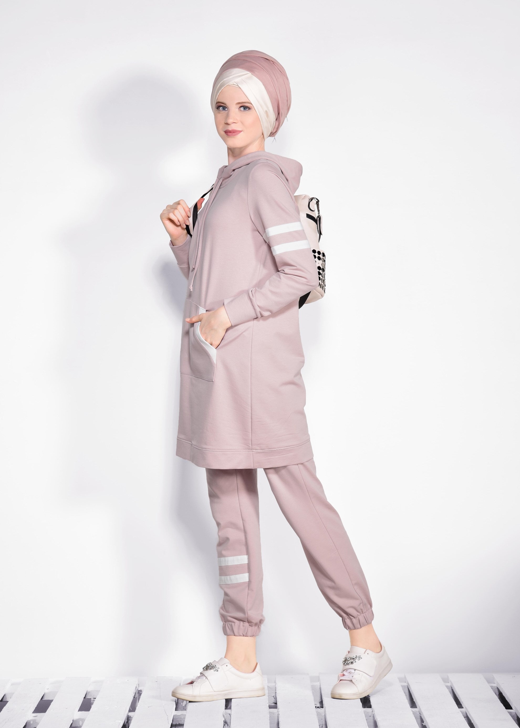 Tesettür giyim PUDRA 4210 NEW LERİDA 2&prime;Lİ PANT.EŞF.TK 36/42