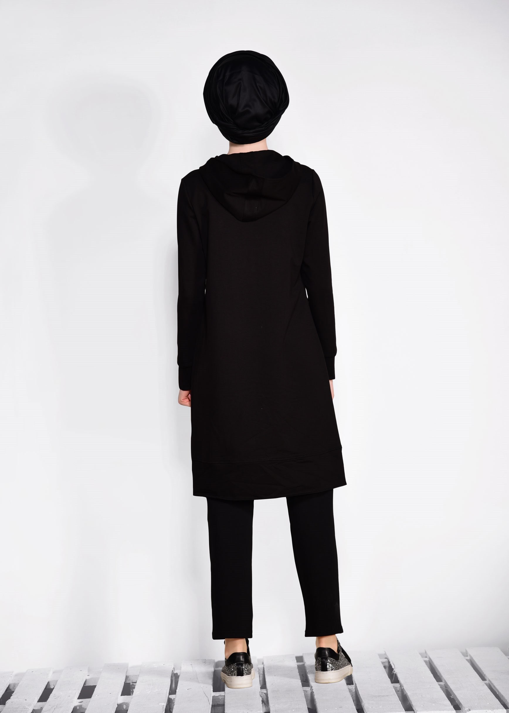 Tesettür giyim SİYAH 4234 NEW LERİDA EŞOFMAN TUNİK 36/44 TEK38