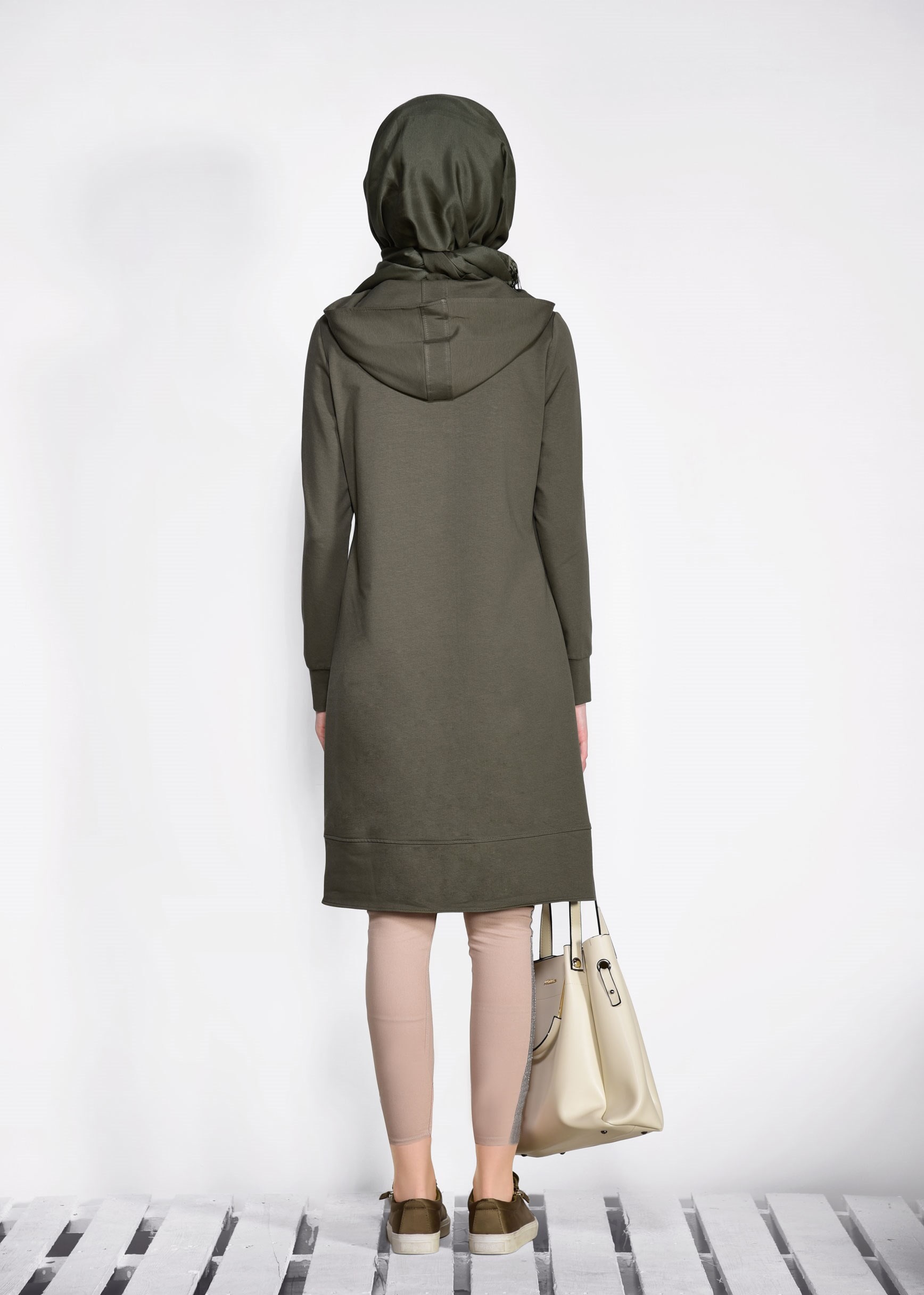 Tesettür giyim HAKİ 4234 NEW LERİDA EŞOFMAN TUNİK 36/44 TEK38