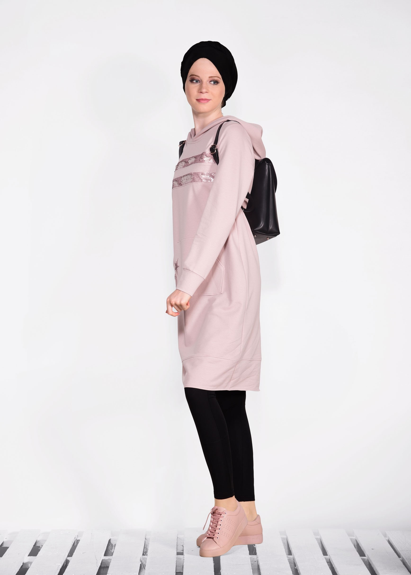 Tesettür giyim PUDRA 4234 NEW LERİDA EŞOFMAN TUNİK 36/44 TEK38