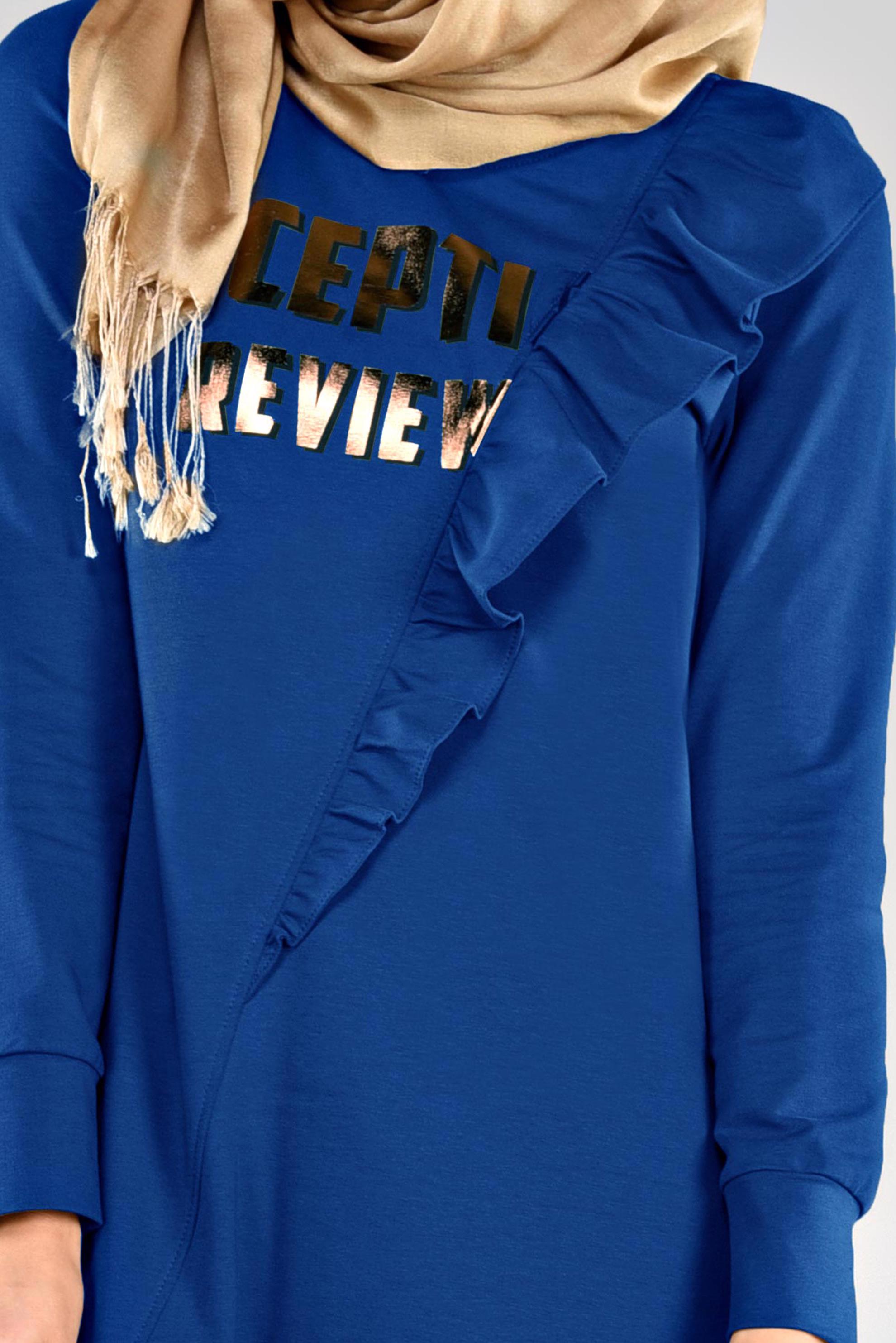 Tesettür giyim LACİVERT FIRFIRLI EŞOFMAN TUNİK 4876