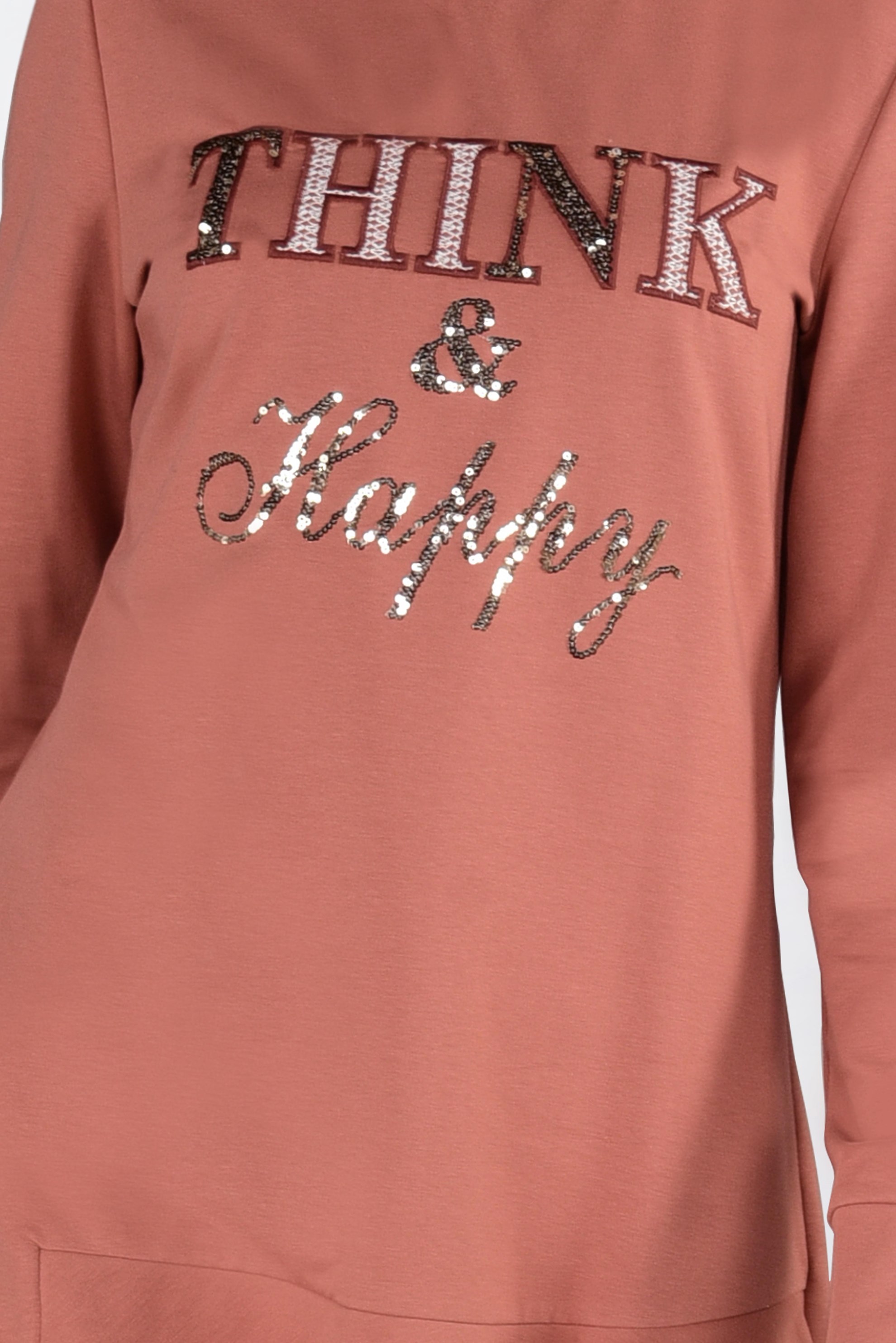 Tesettür giyim TURUNCU PUL PAYET DETAYLI ETEK UCU FIRFIRLI EŞOFMAN TUNİK 4877