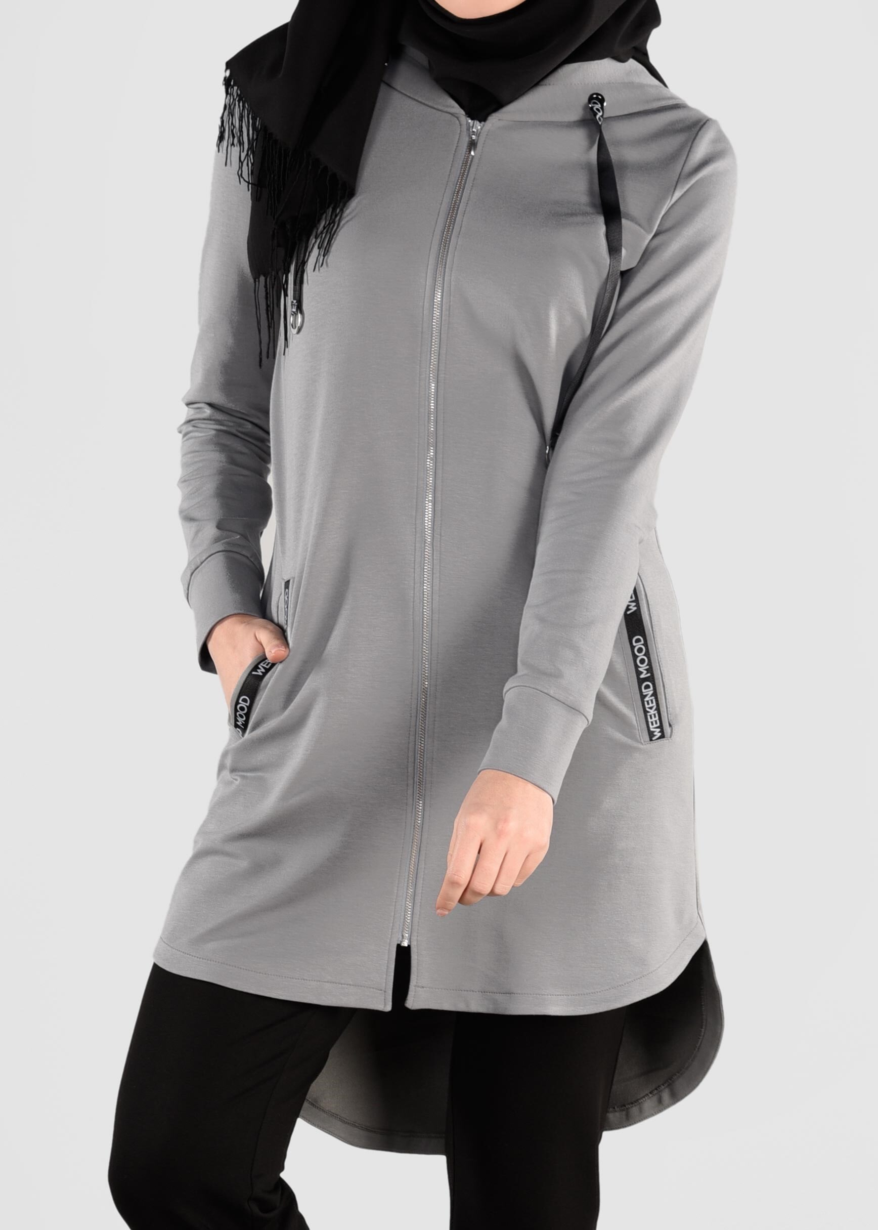 Tesettür giyim GRİ 4913 NEW LERİDA 2&prime;Lİ PANT.EŞOFMAN TK.36/44 TEK38