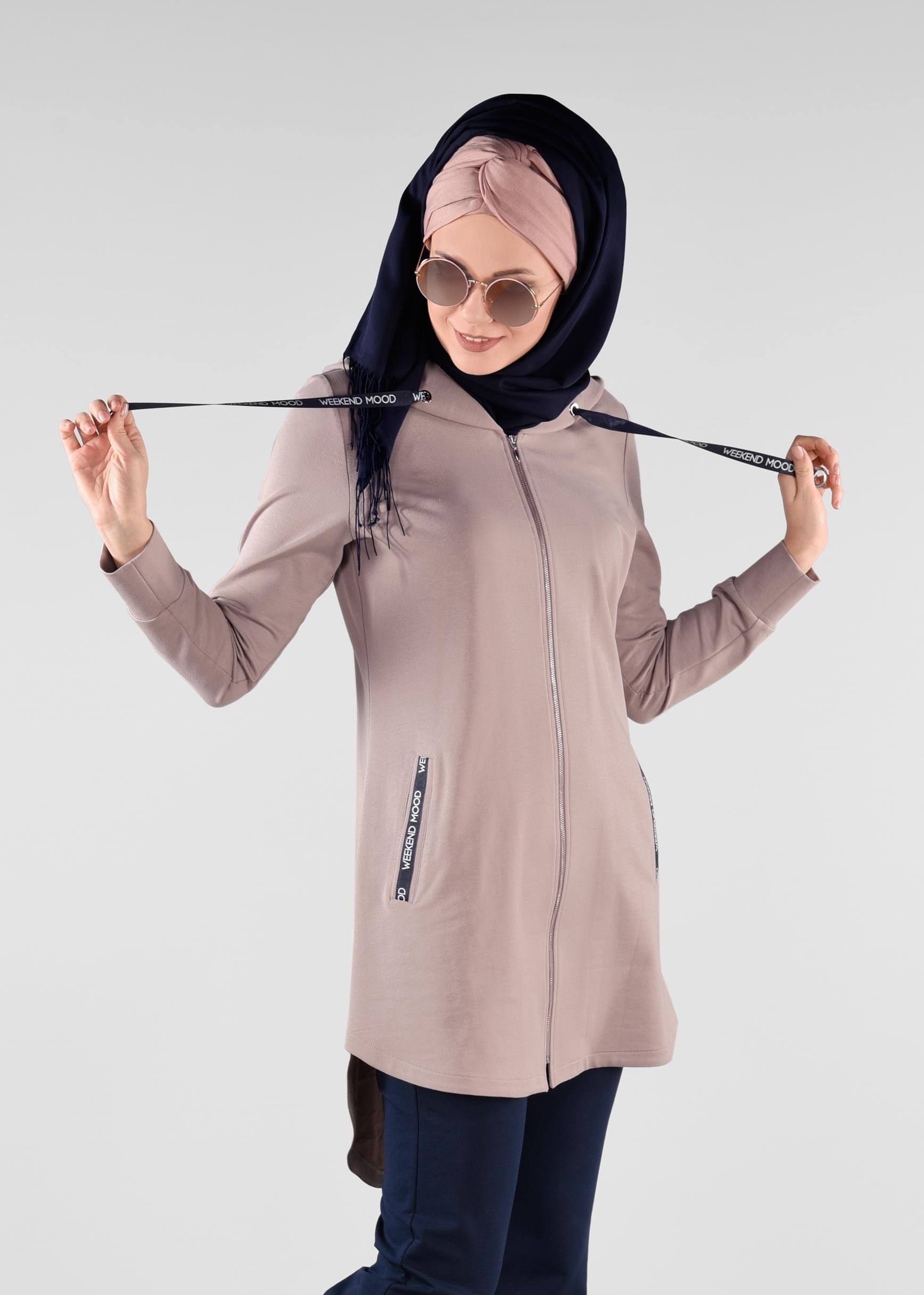 Tesettür giyim PUDRA 4913 NEW LERİDA 2&prime;Lİ PANT.EŞOFMAN TK.36/44 TEK38