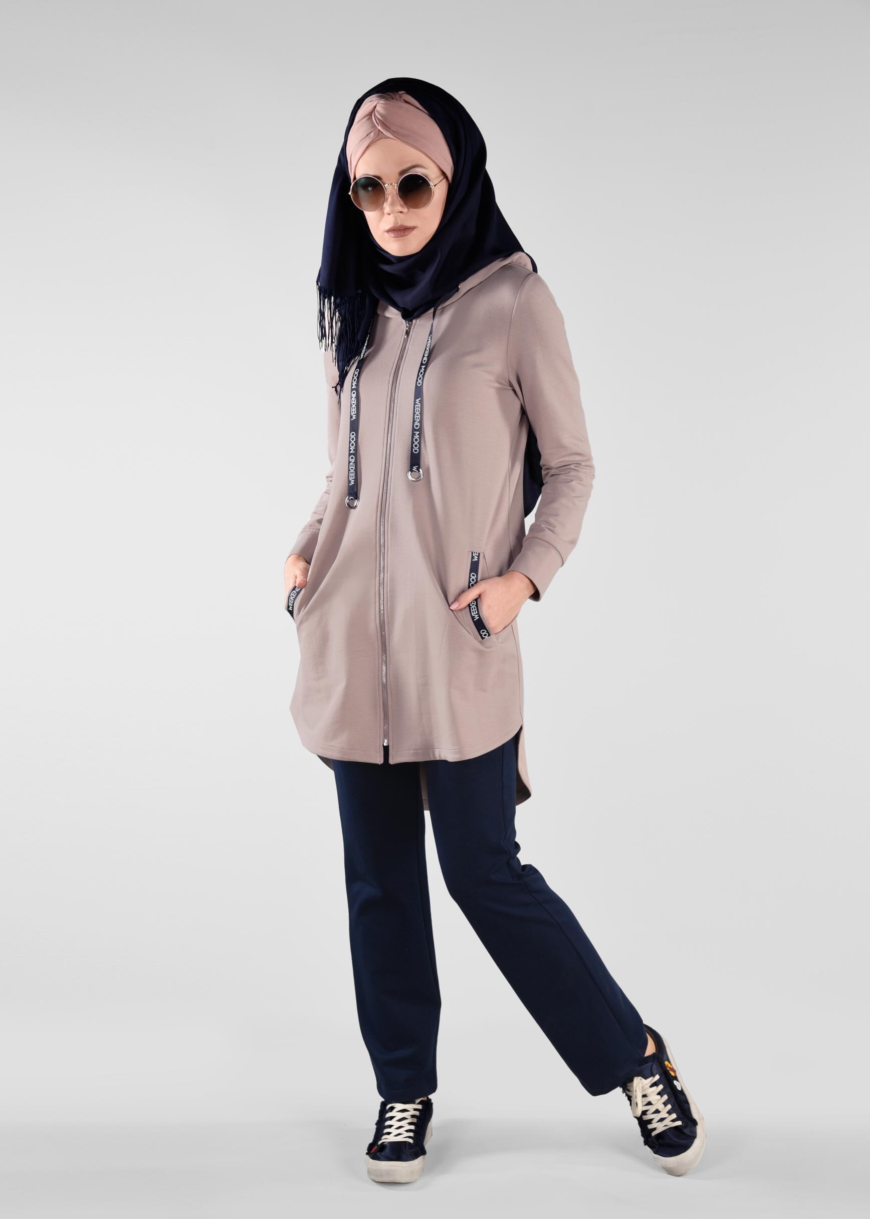 Tesettür giyim PUDRA 4913 NEW LERİDA 2&prime;Lİ PANT.EŞOFMAN TK.36/44 TEK38