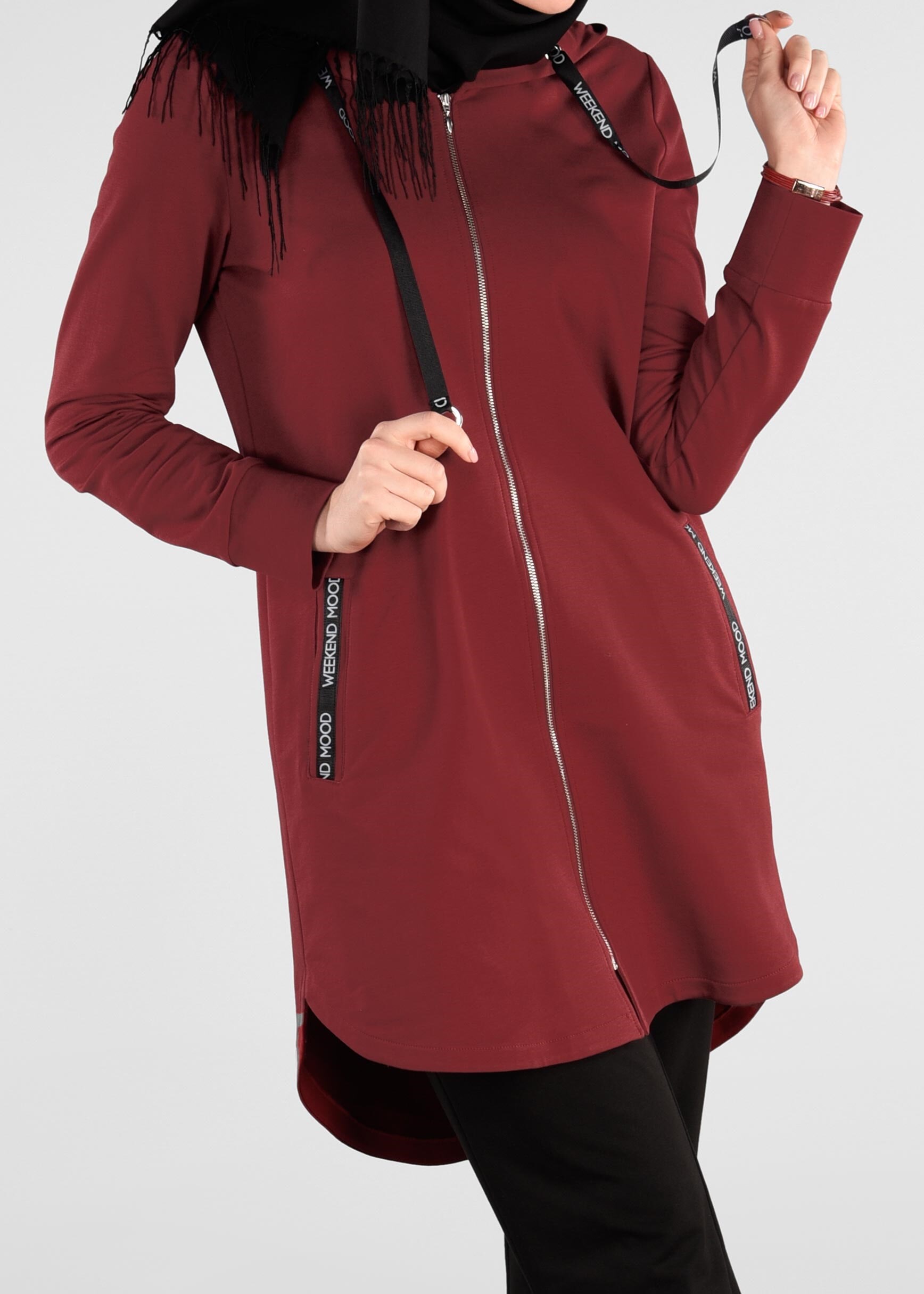 Tesettür giyim BORDO 4913 NEW LERİDA 2&prime;Lİ PANT.EŞOFMAN TK.36/44 TEK38