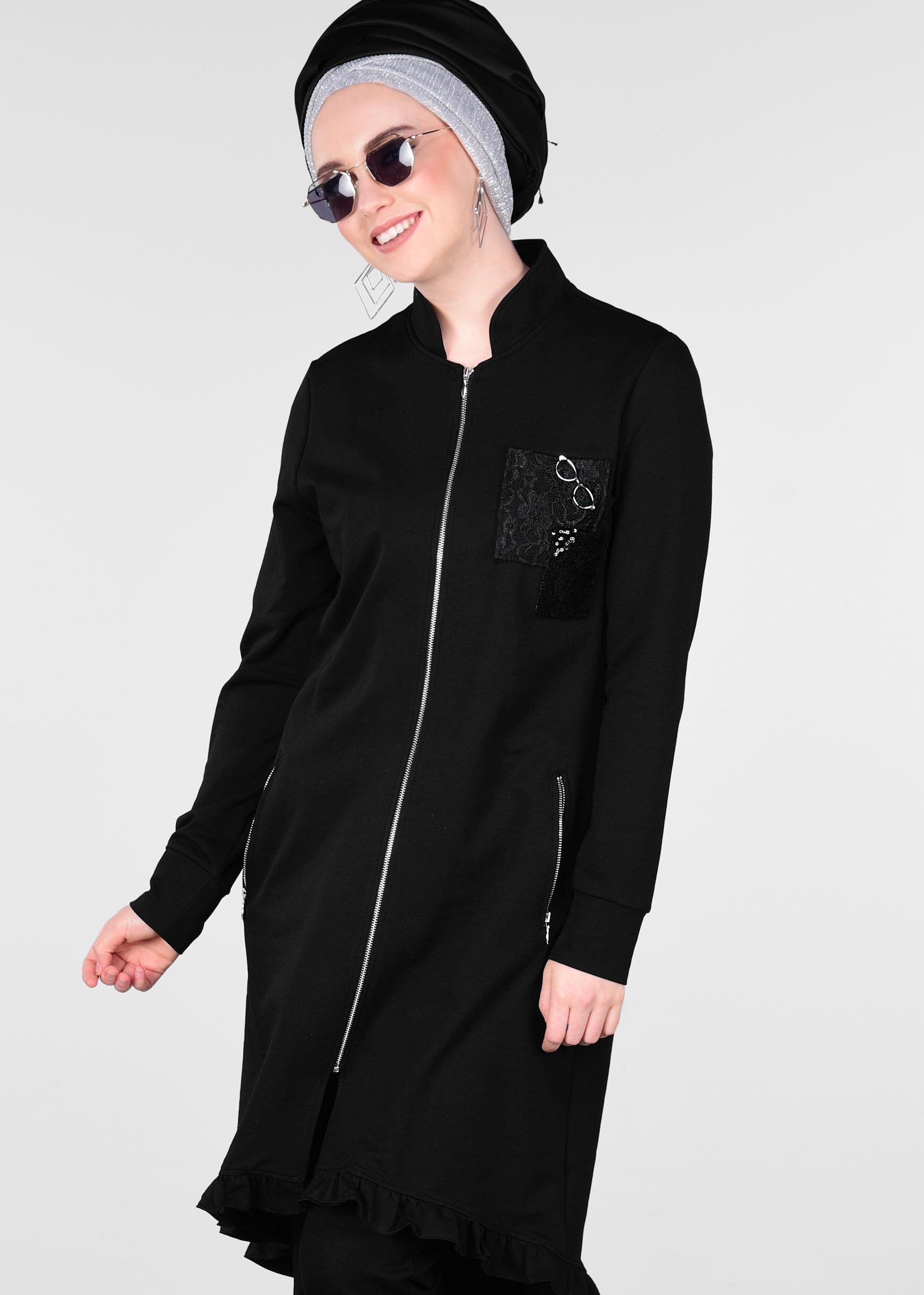 Tesettür giyim SİYAH 4916 NEW LERİDA 2&prime;Lİ PANT.EŞF.TK.38/46 TEK40