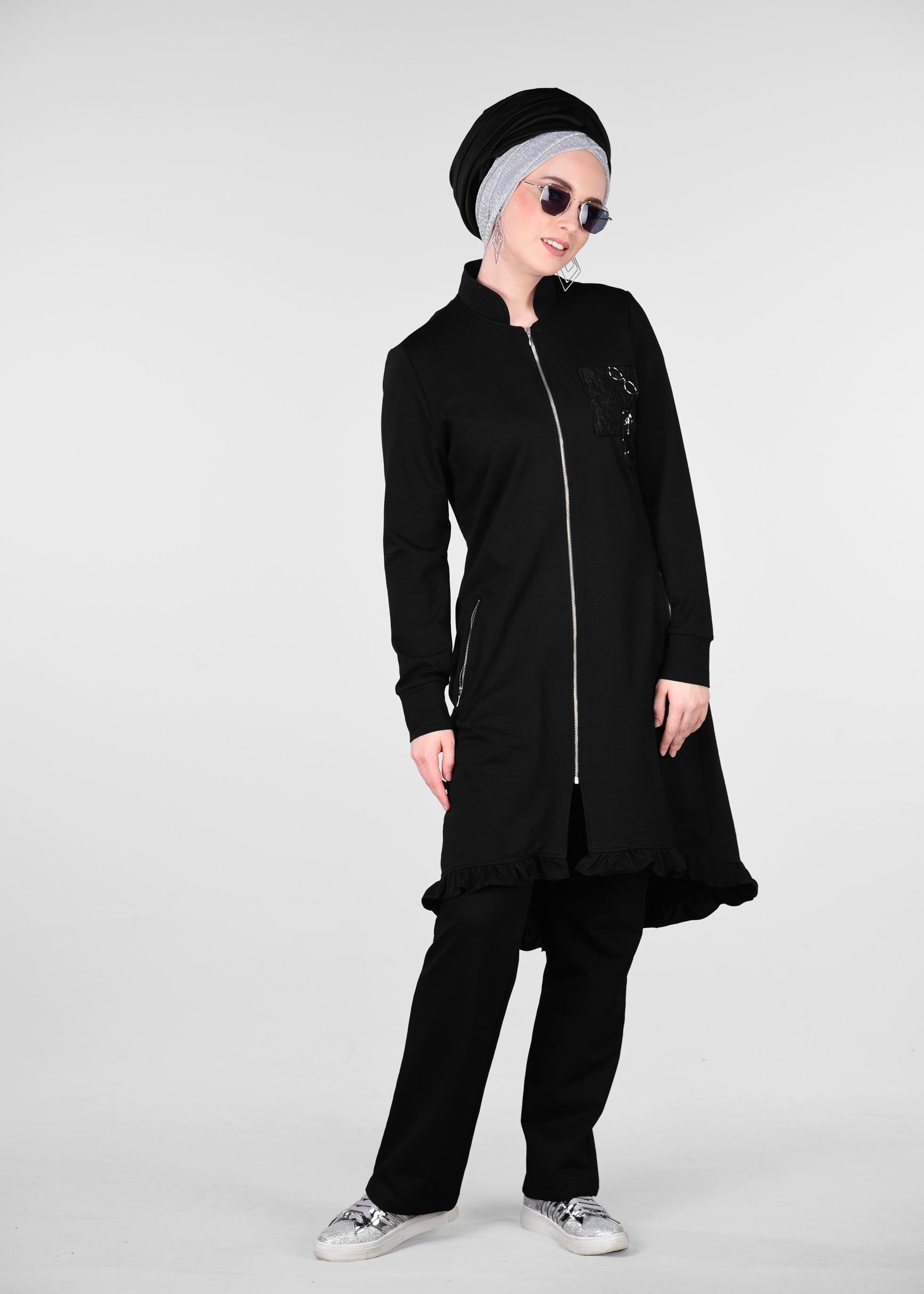 Tesettür giyim SİYAH 4916 NEW LERİDA 2&prime;Lİ PANT.EŞF.TK.38/46 TEK40