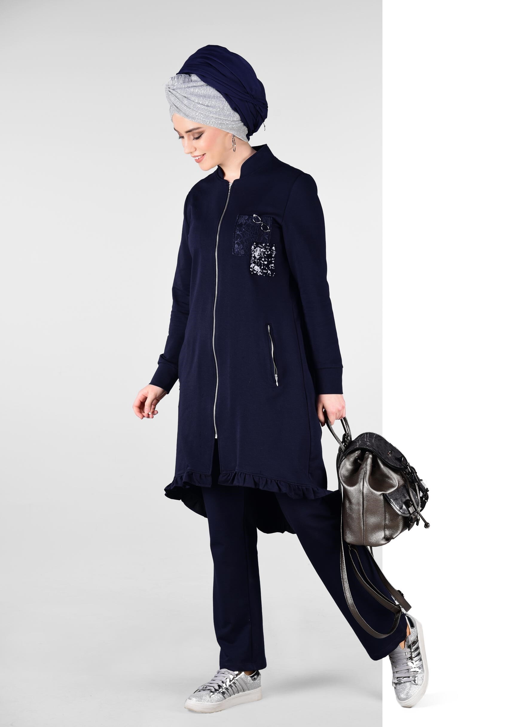 Tesettür giyim LACİVERT 4916 NEW LERİDA 2&prime;Lİ PANT.EŞF.TK.38/46 TEK40