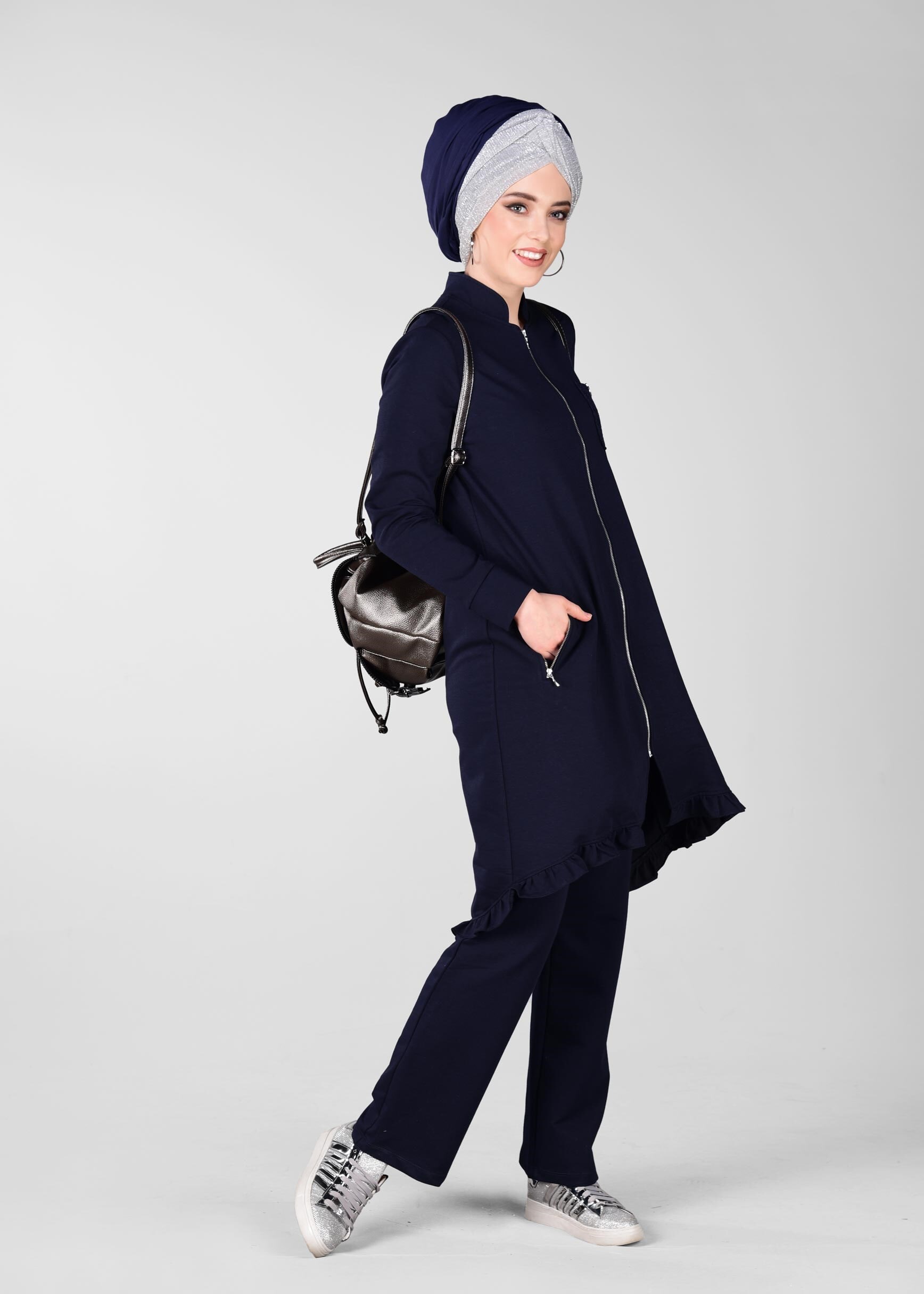 Tesettür giyim LACİVERT 4916 NEW LERİDA 2&prime;Lİ PANT.EŞF.TK.38/46 TEK40