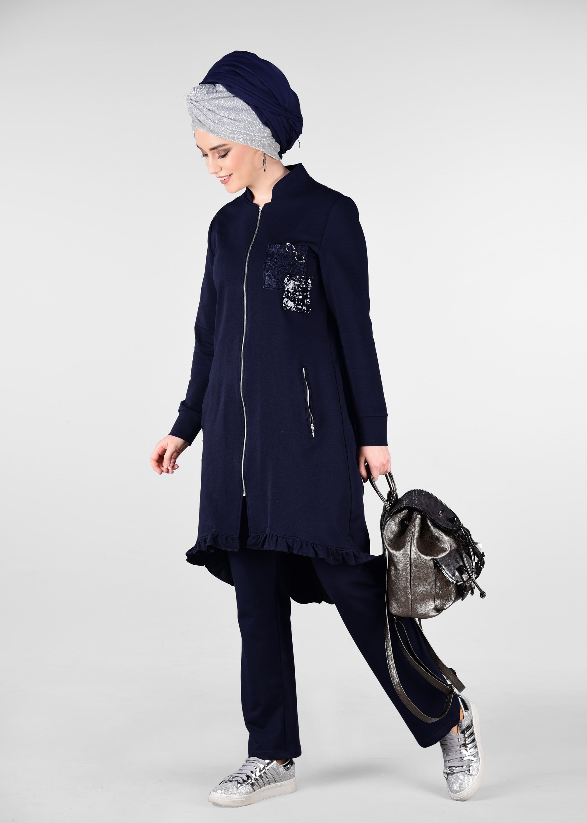 Tesettür giyim LACİVERT 4916 NEW LERİDA 2&prime;Lİ PANT.EŞF.TK.38/46 TEK40