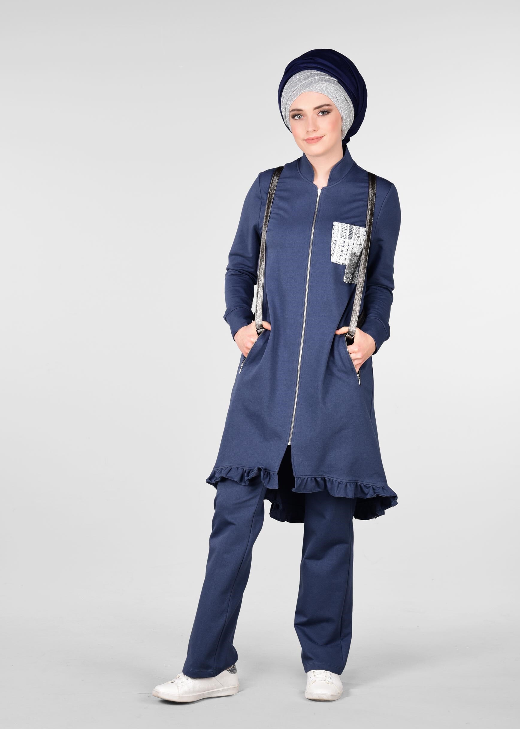 Tesettür giyim LACİVERT 4916 NEW LERİDA 2&prime;Lİ PANT.EŞF.TK.38/46 TEK40