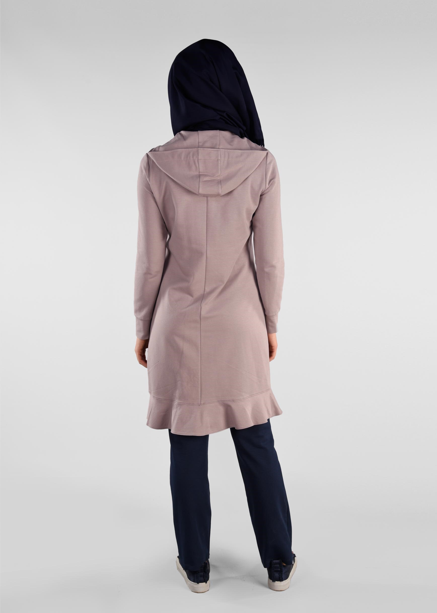 Tesettür giyim PUDRA ETEK UCU VOLANLI 2&prime;Lİ EŞOFMAN TAKIM 4917 