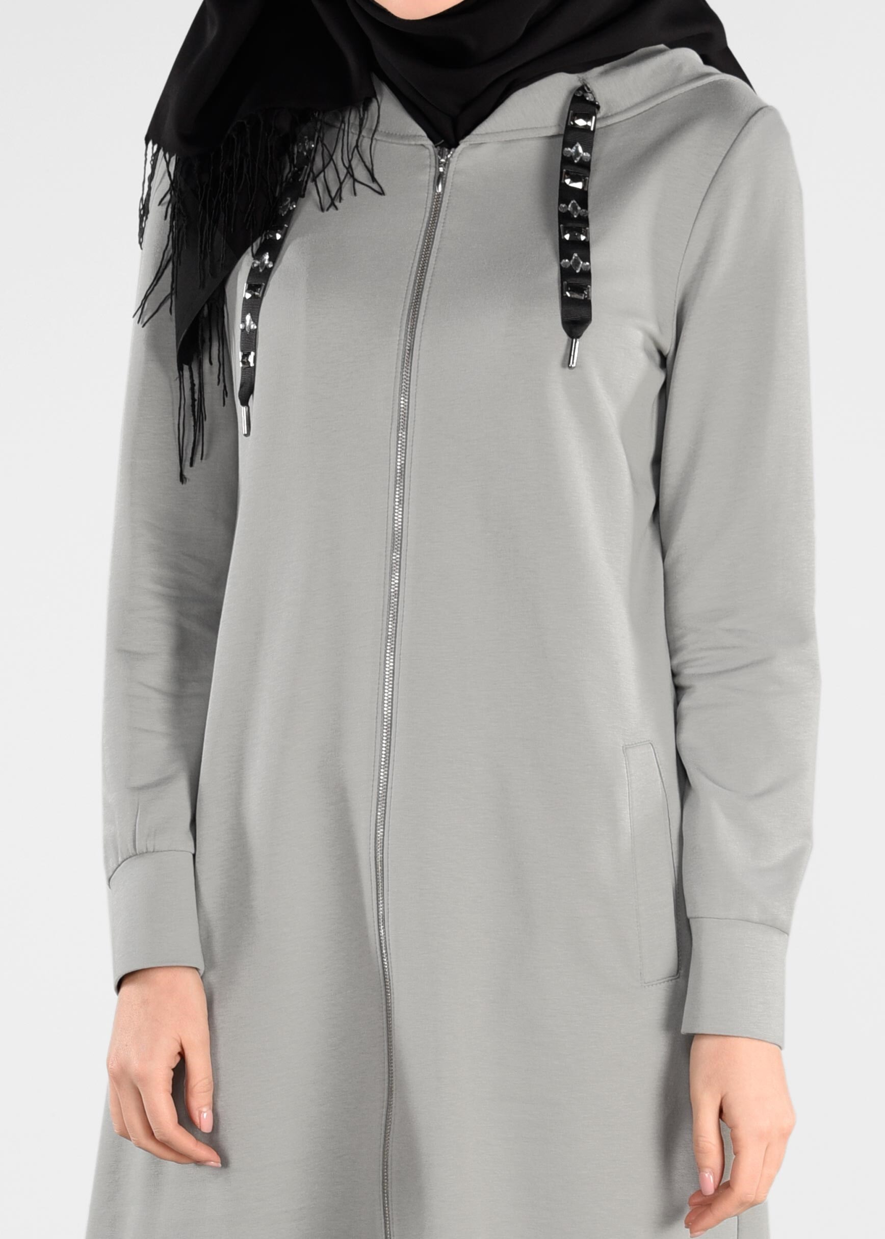 Tesettür giyim BEJ ETEK UCU VOLANLI 2&prime;Lİ EŞOFMAN TAKIM 4917 