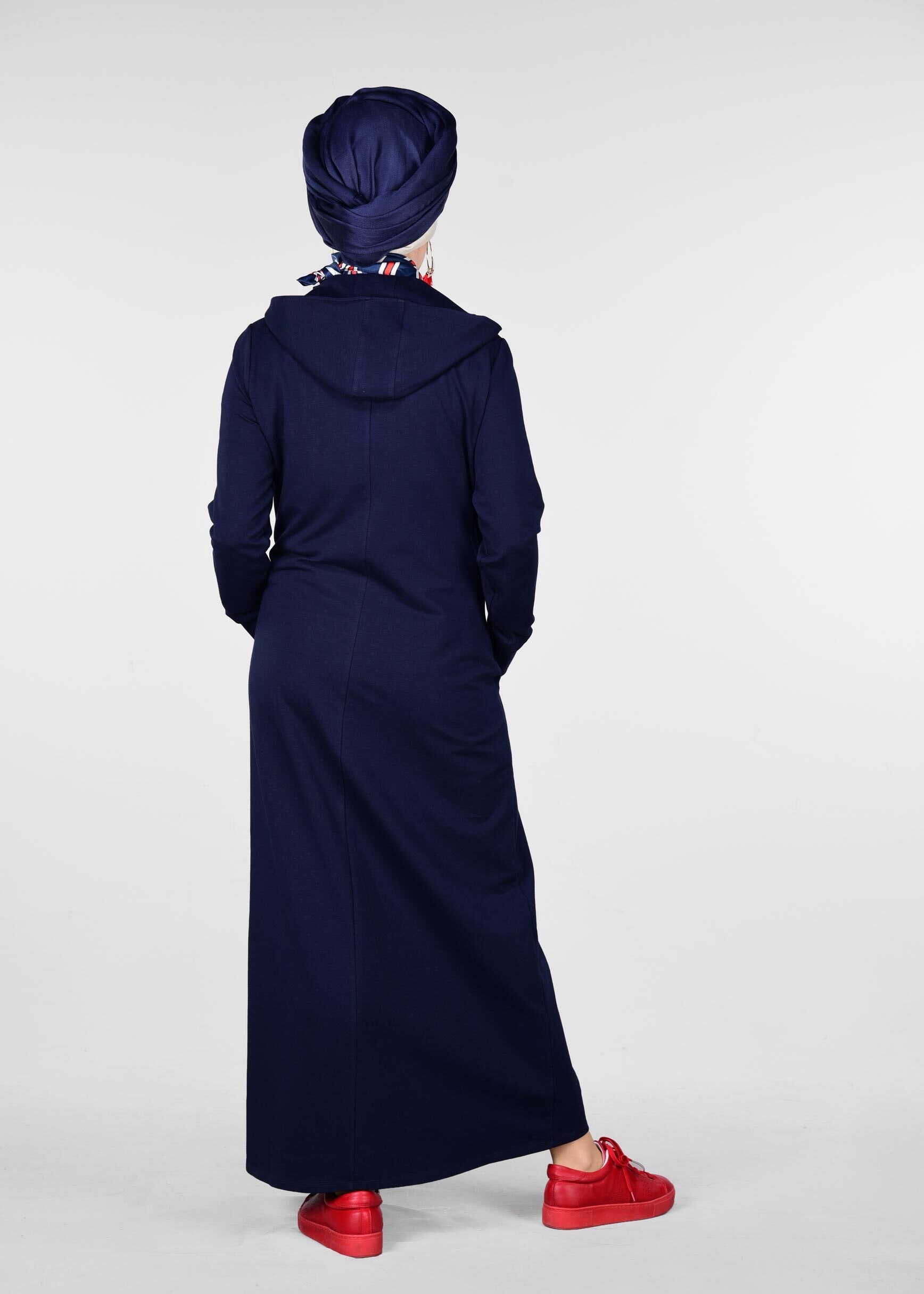 Tesettür giyim LACİVERT ARMALI FERMUARLI EŞOFMAN TUNİK 4918