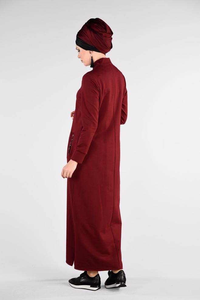 Hijab clothing CLARET RED 4931 NEW LERİDA  EŞOFMAN TUNİK 40/48 TEK38 - ALVİNA