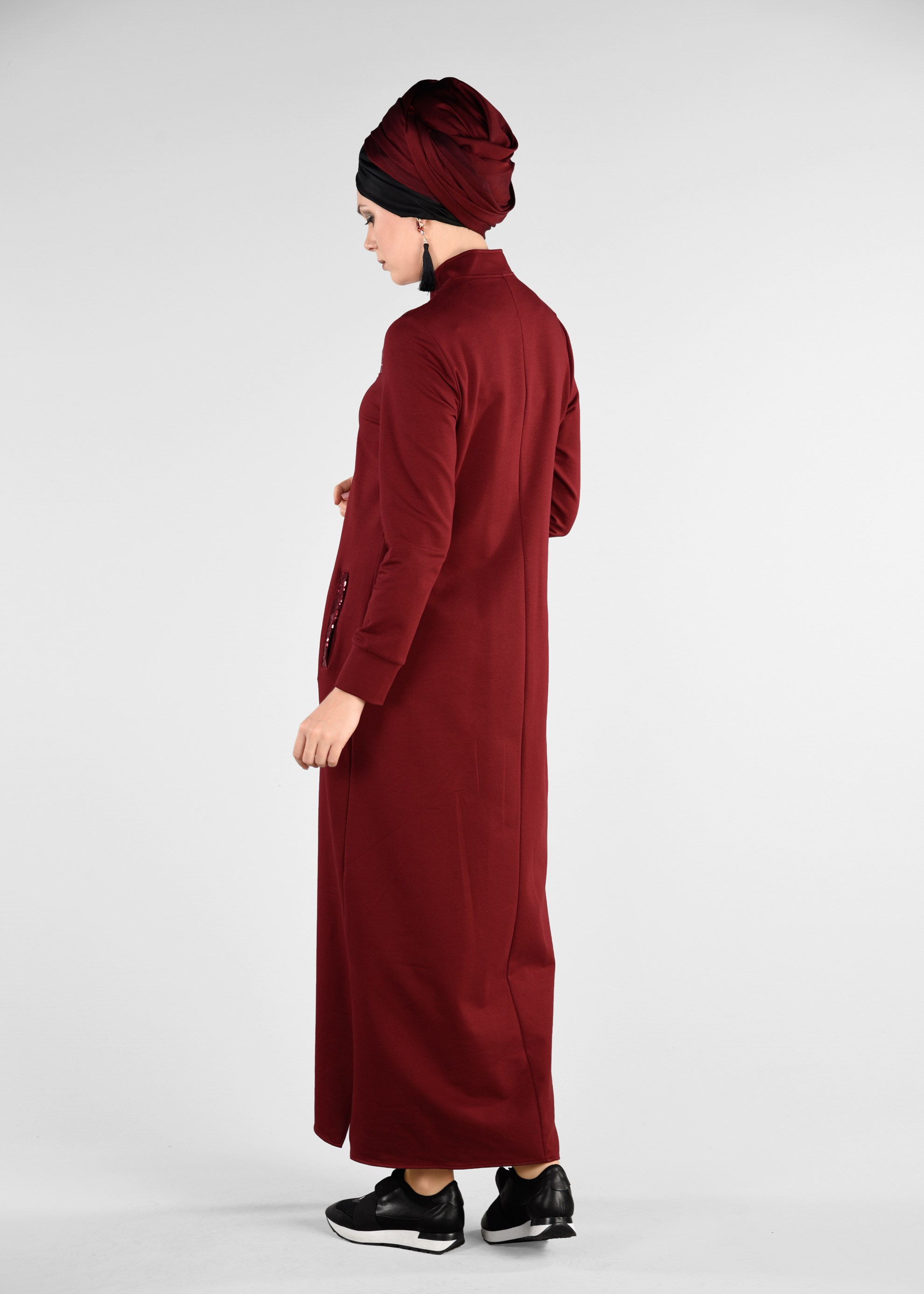 Hijab clothing CLARET RED 4931 NEW LERİDA  EŞOFMAN TUNİK 40/48 TEK38