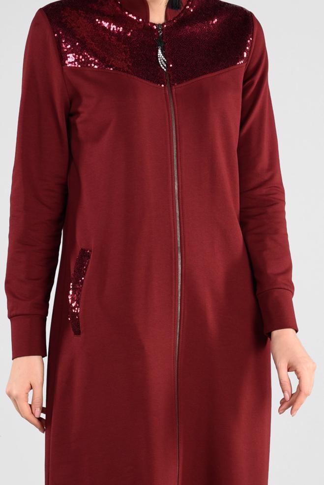 Hijab clothing CLARET RED 4931 NEW LERİDA  EŞOFMAN TUNİK 40/48 TEK38 - ALVİNA