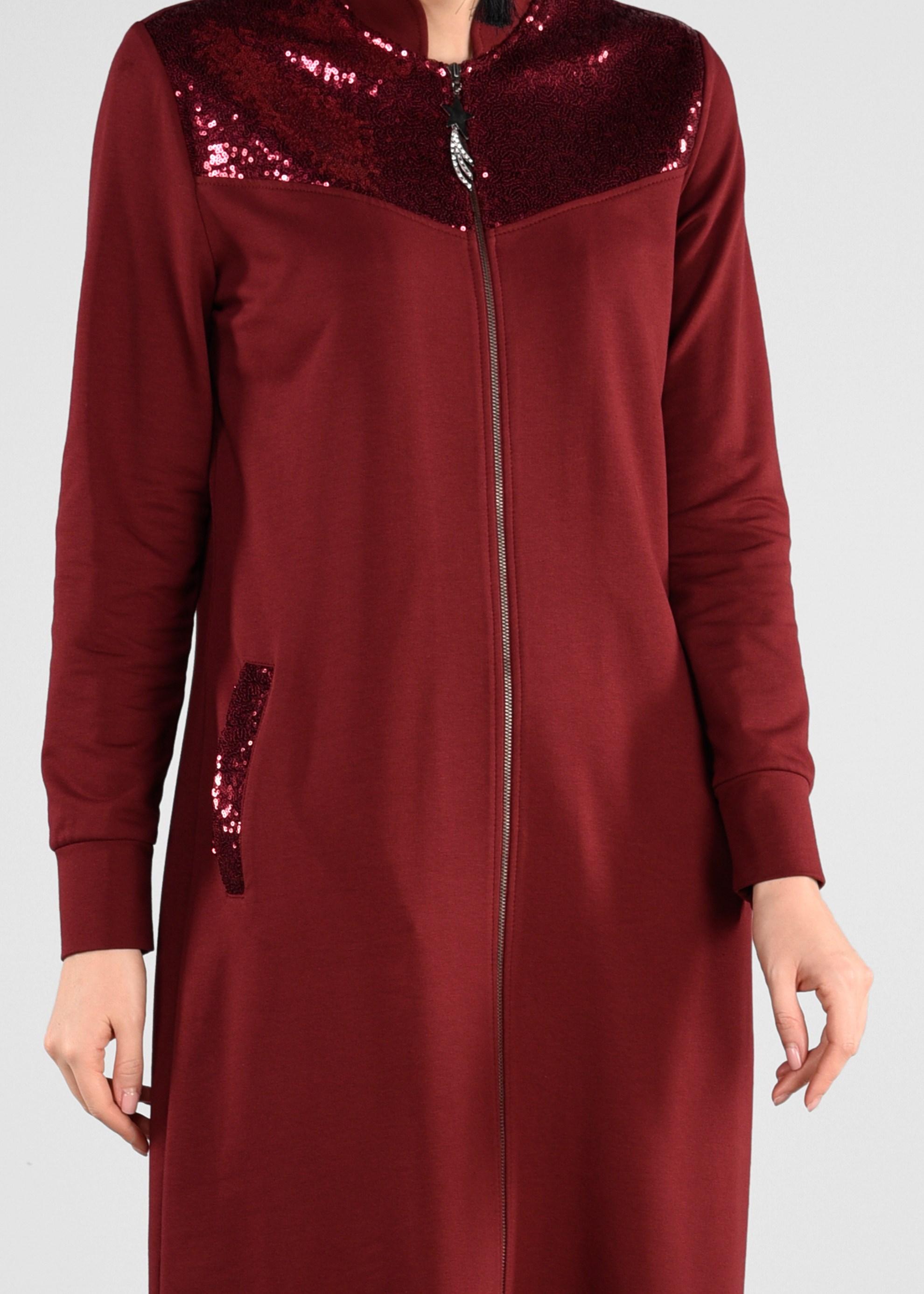 Hijab clothing CLARET RED 4931 NEW LERİDA  EŞOFMAN TUNİK 40/48 TEK38