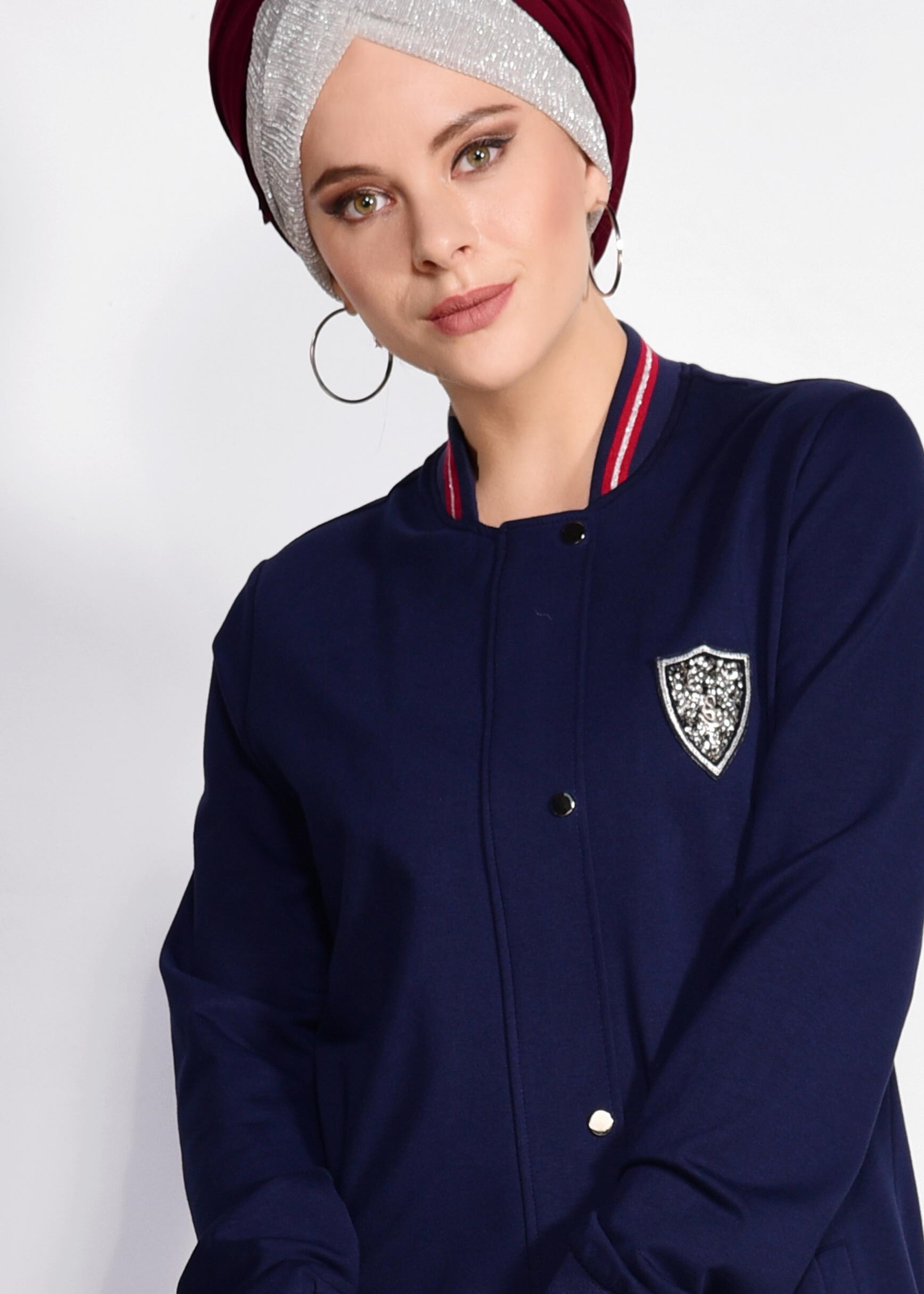 Tesettür giyim LACİVERT ÇITÇITLI EŞOFMAN CEKET 4932