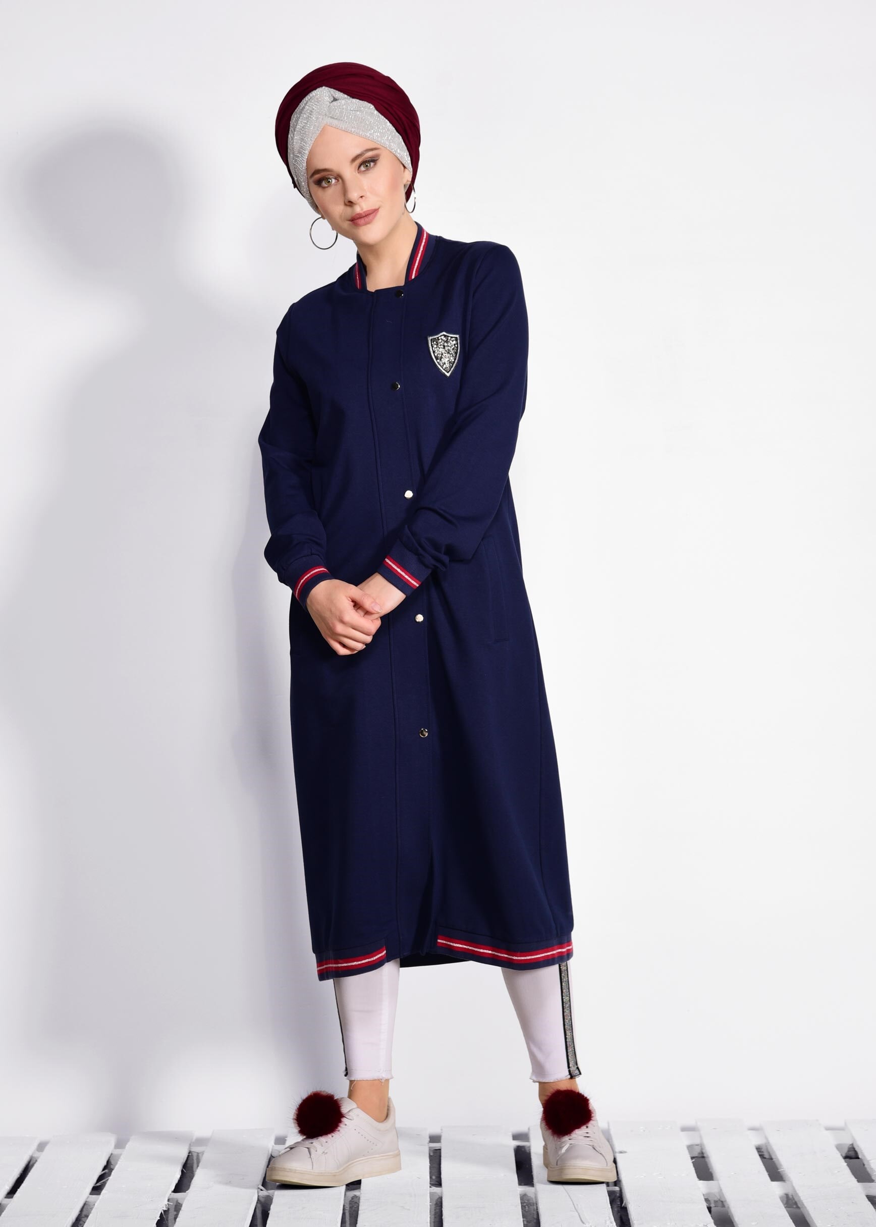 Tesettür giyim LACİVERT ÇITÇITLI EŞOFMAN CEKET 4932