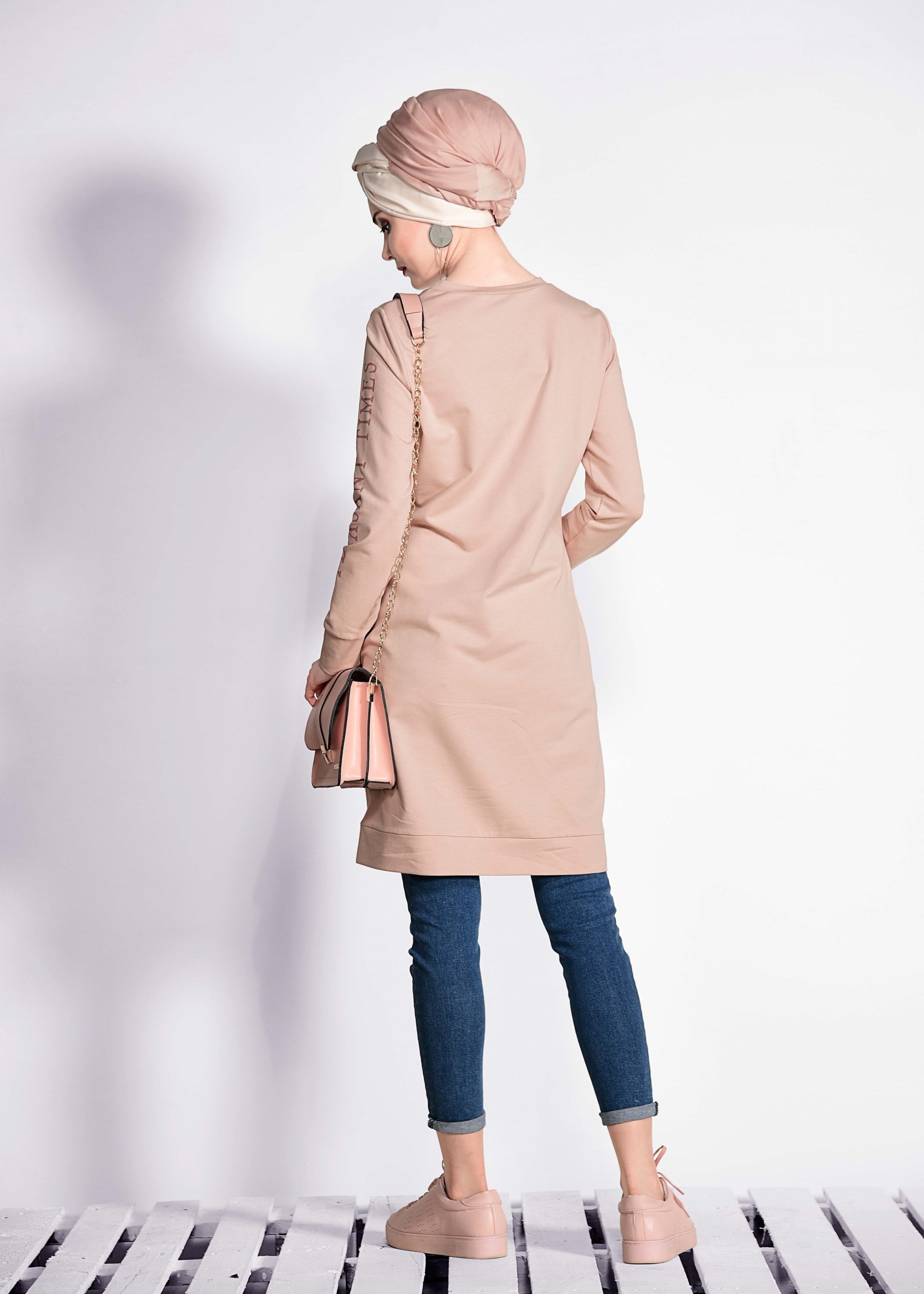 Tesettür giyim PUDRA 4935 NEW LERİDA EŞOFMAN TUNİK 36/44 TEK40